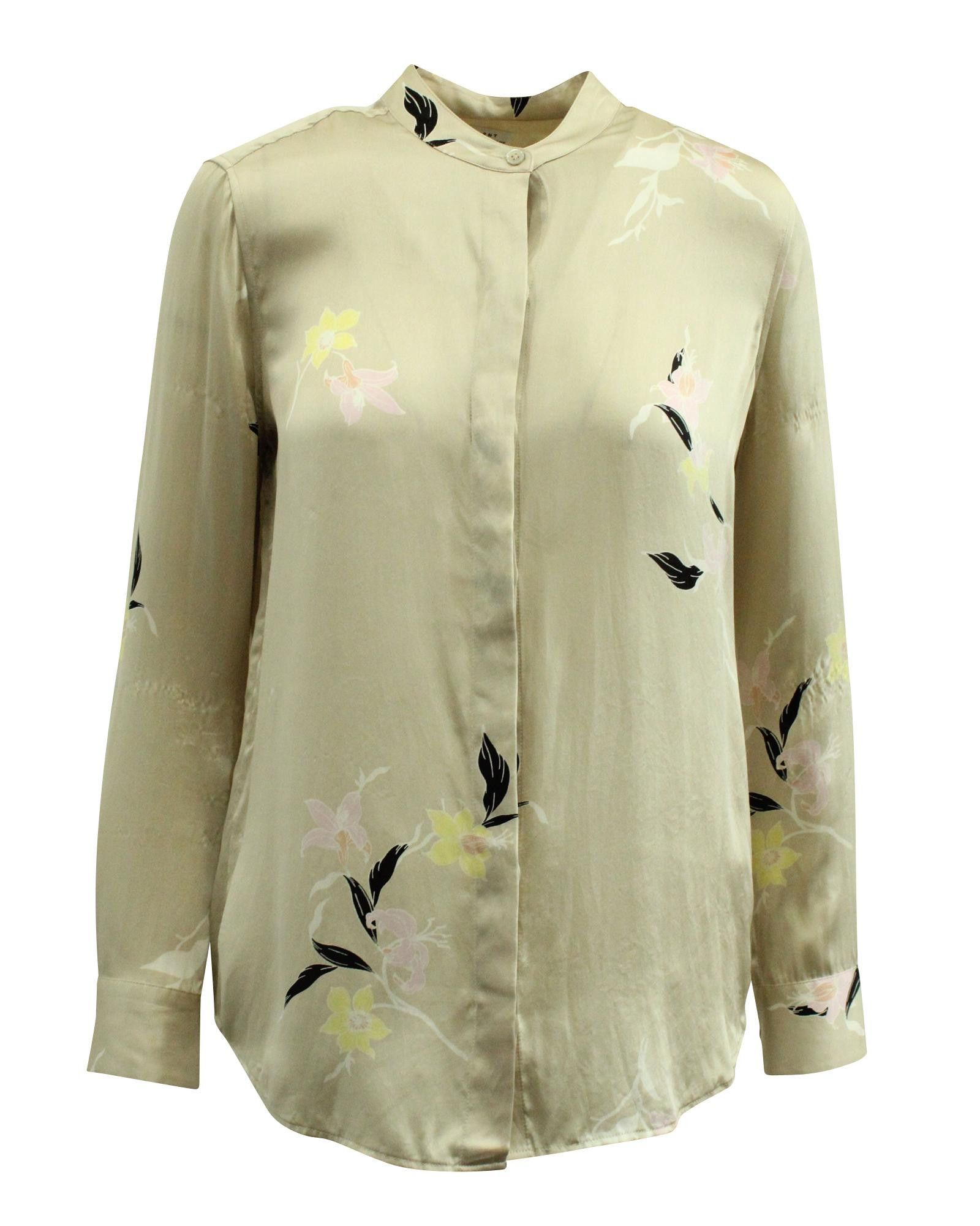 image of Floral Print Silk Blouse In Beige By Equipment, Women's (Size XS)