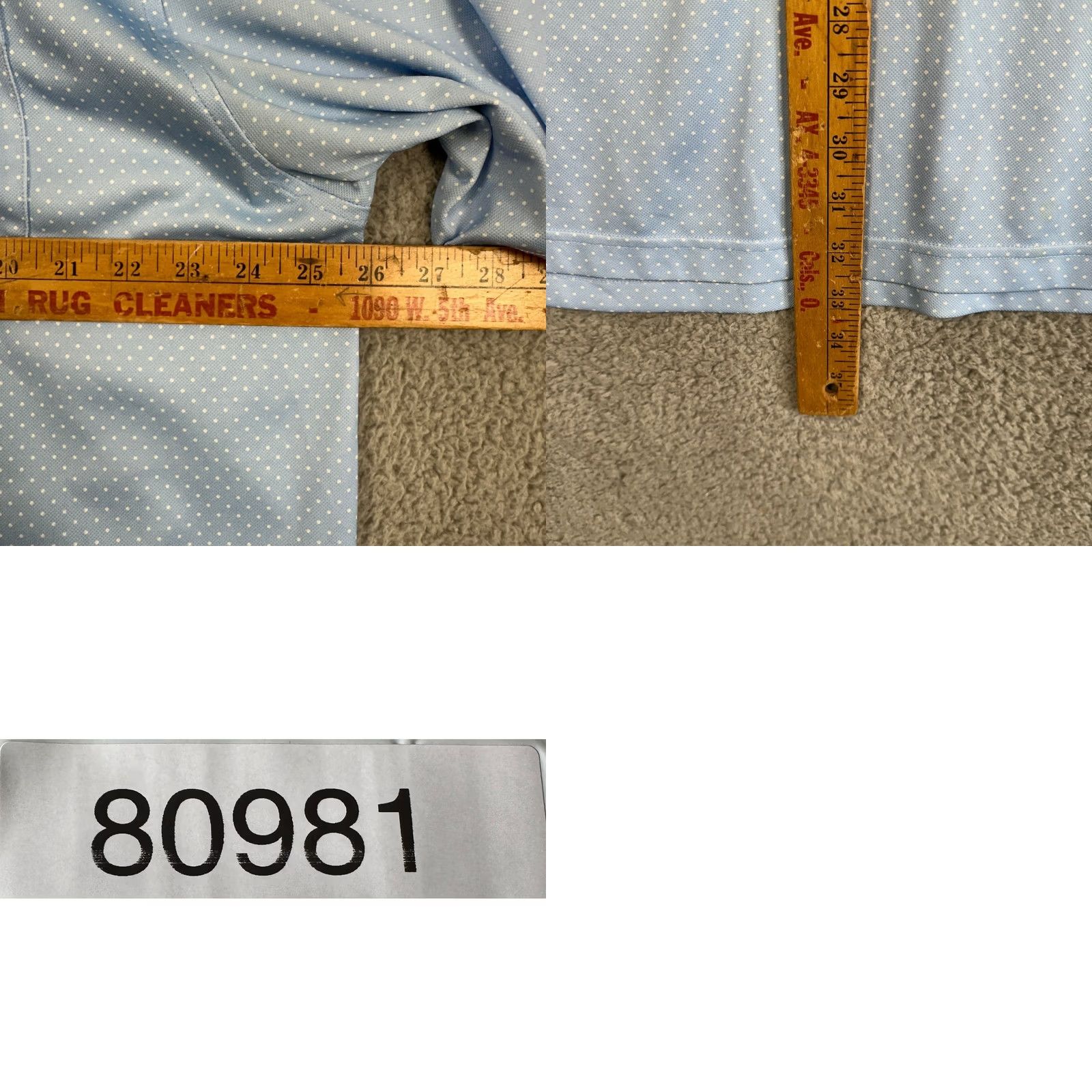 Vintage Donald Ross Polo Shirt Shirt Mens XL Light Blue White Dots Short Sleeve Rugby Pocket Size US XL / EU 56 / 4 - 8 Thumbnail