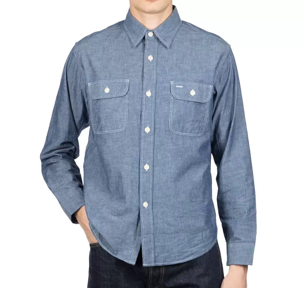 Sugar Cane sugar cane blue chambray work shirt xl Size US XL / EU 56 / 4 - 1 Thumbnail