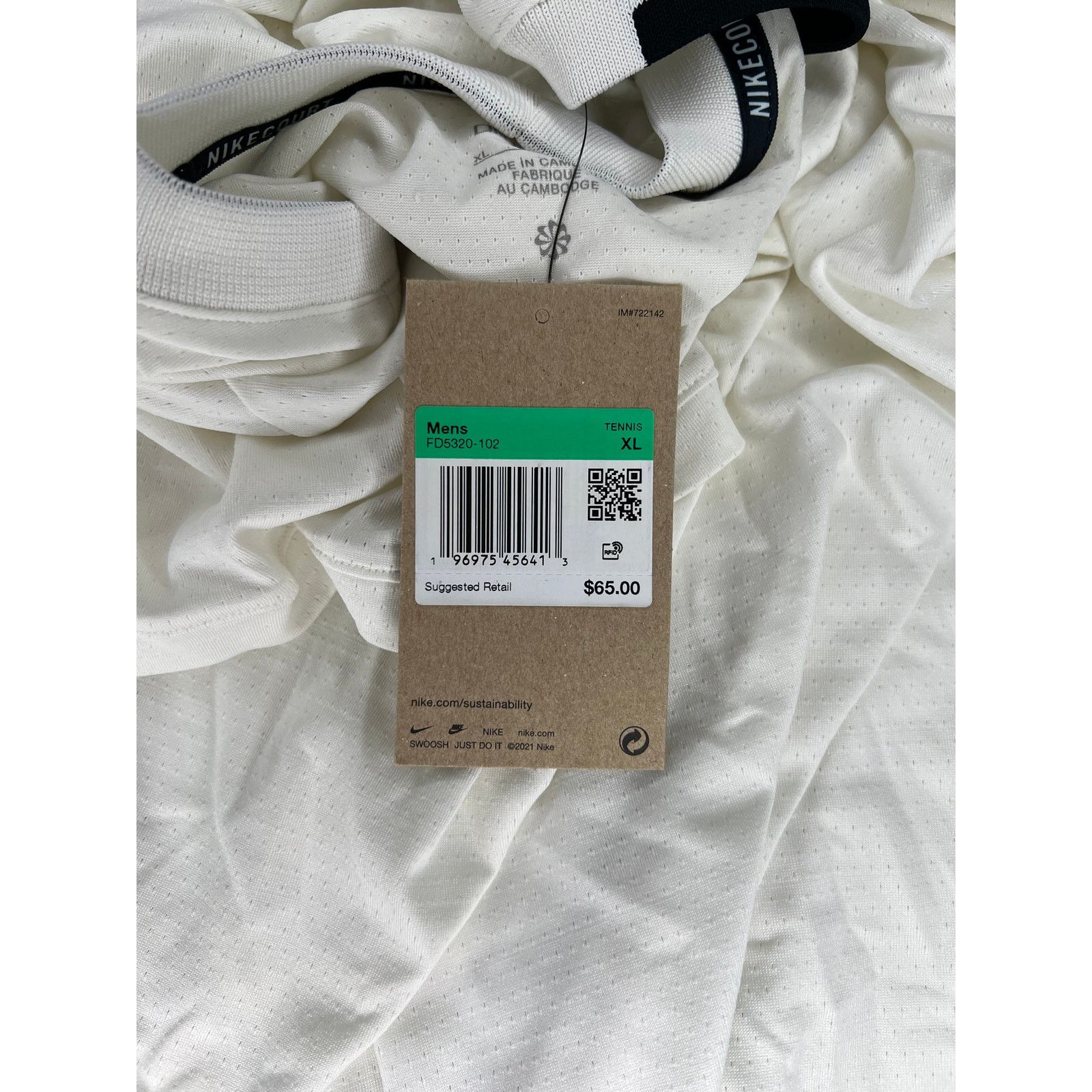 Nike Nike Court advantage Dri-FIT Tennis Shirt White Size US XL / EU 56 / 4 - 5 Thumbnail