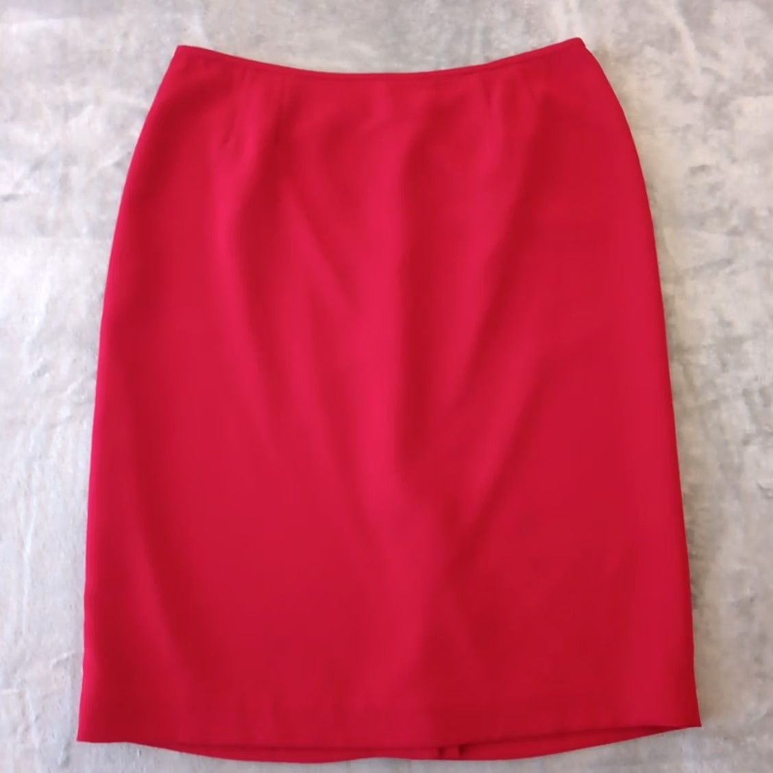Vintage Le Suit Skirt Midi Pencil Red 12 Women Lined Slit Vintage No Size 34" / US 12 / IT 48 - 2 Thumbnail
