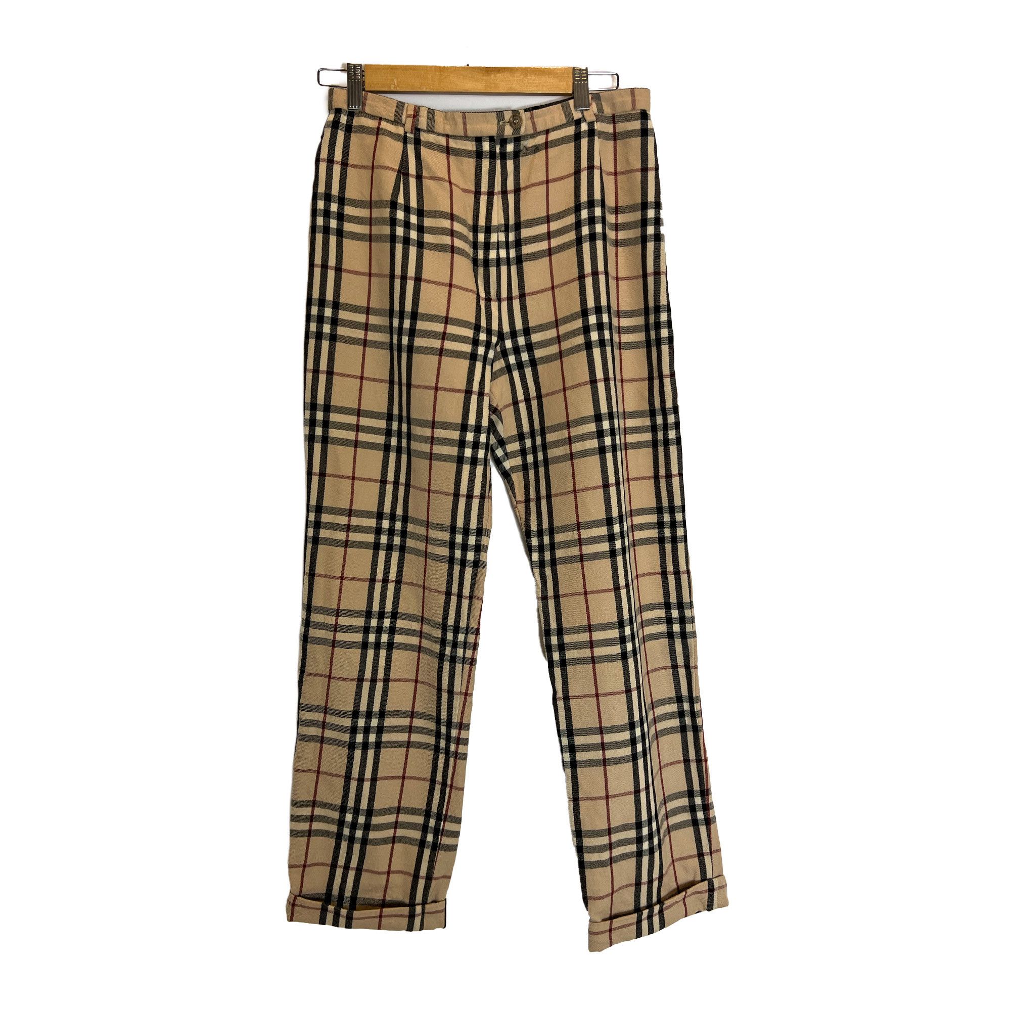 image of Burberry Vintage Novacheck Beige Pants. Size M, Women's