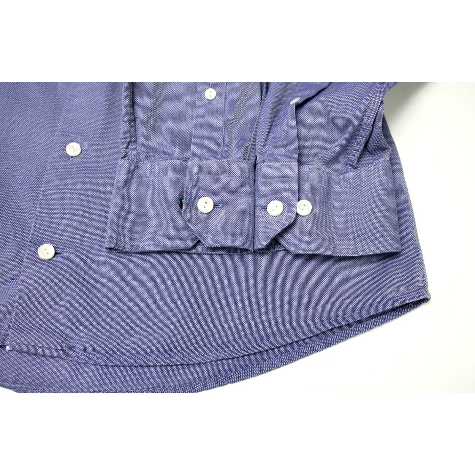 Eton ETON Cambridge Slim Formal Shirt Men MEDIUM Cutaway Collar Button Up Blue Patterned Long Sleeve Dress Shirt Size 40R - 5 Thumbnail