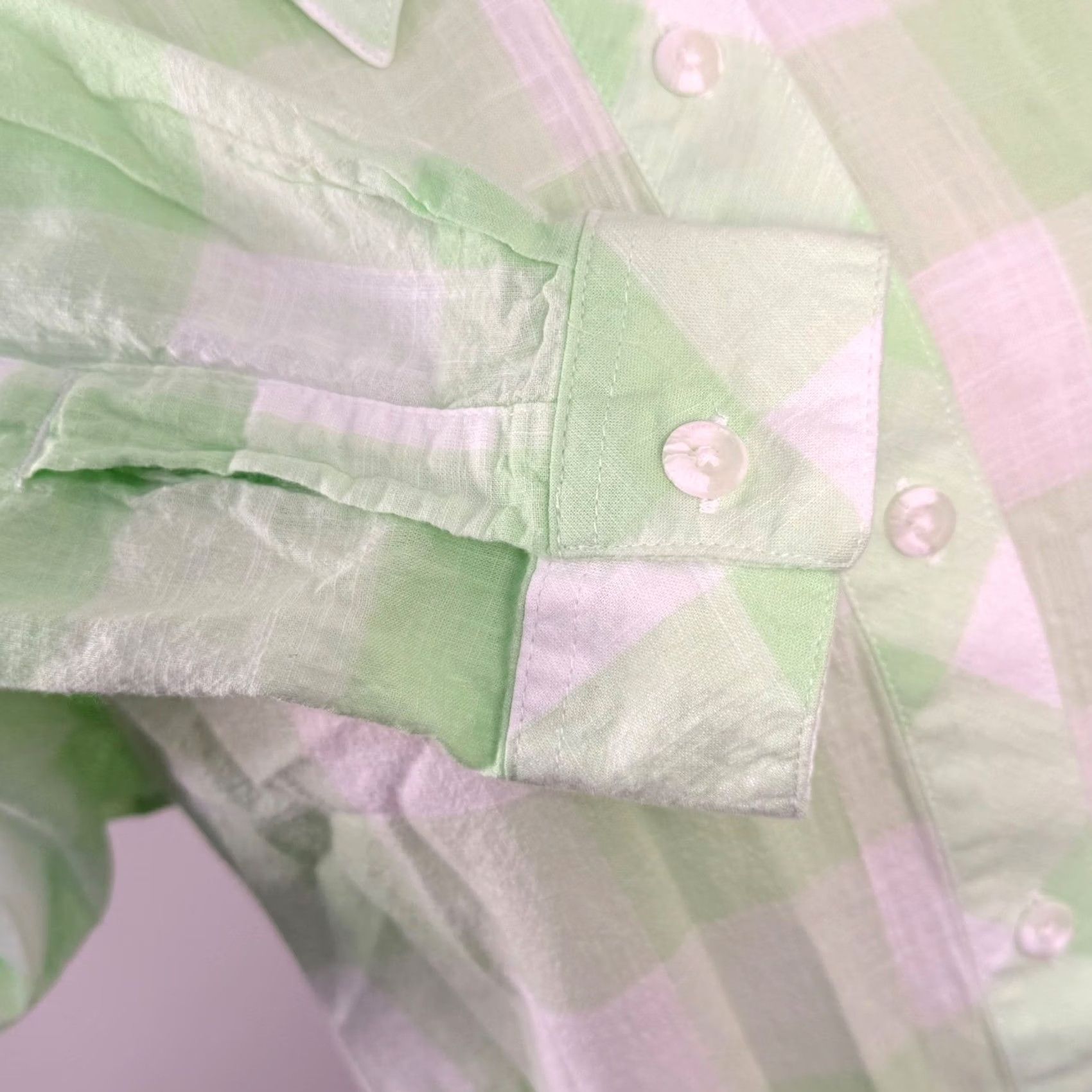 Vintage Columbia Camp Henry Womens S Long Sleeve Gingham Button-Up Shirt Picnic Lightweight Green Check Shirt Women’s Small LS Size S / US 4 / IT 40 - 5 Thumbnail