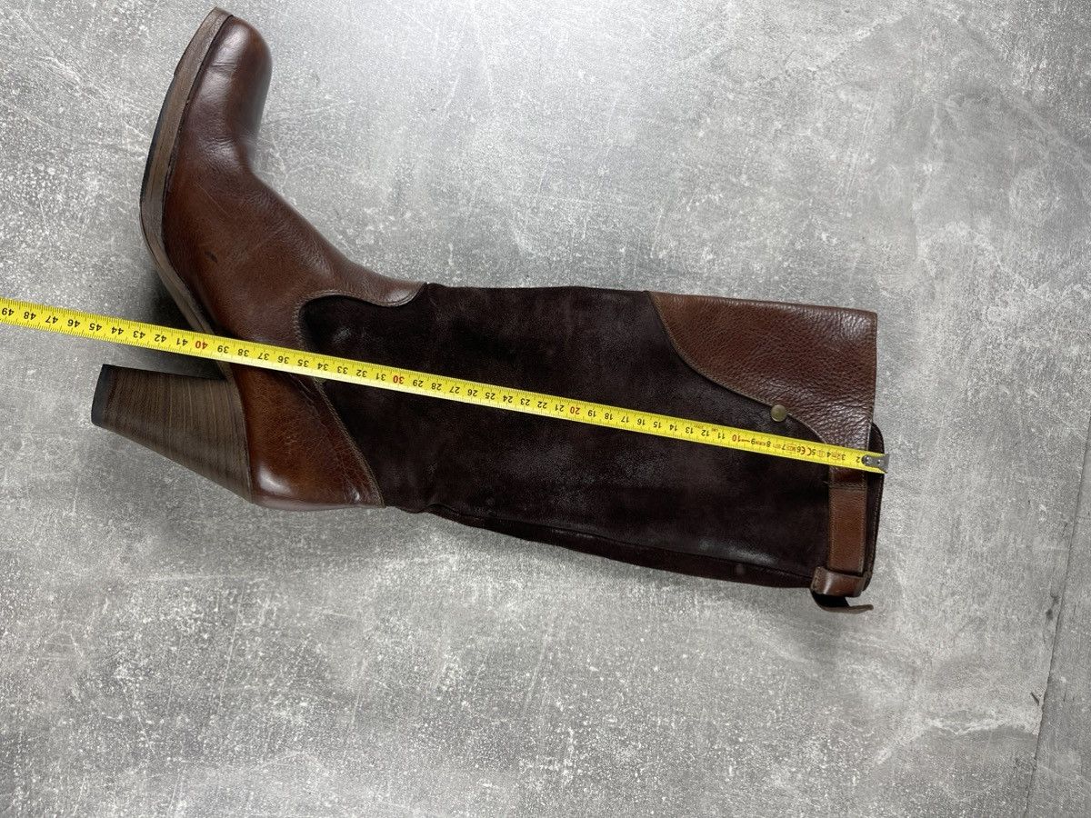 MoMA MOMA Leather & Suede Knee-High Boots Brown Block Heel Size US 8 / IT 38 - 10 Thumbnail