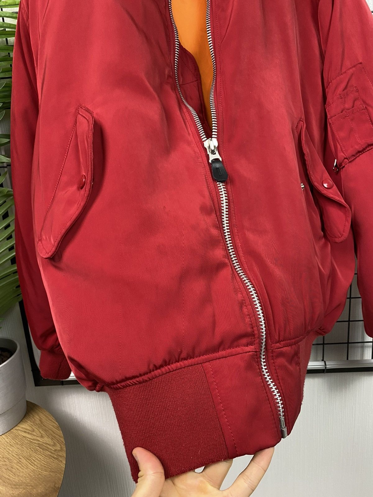Vintage MA-1 Bomber Jacket Free size Men Red Military style Size US L / EU 52-54 / 3 - 8 Thumbnail