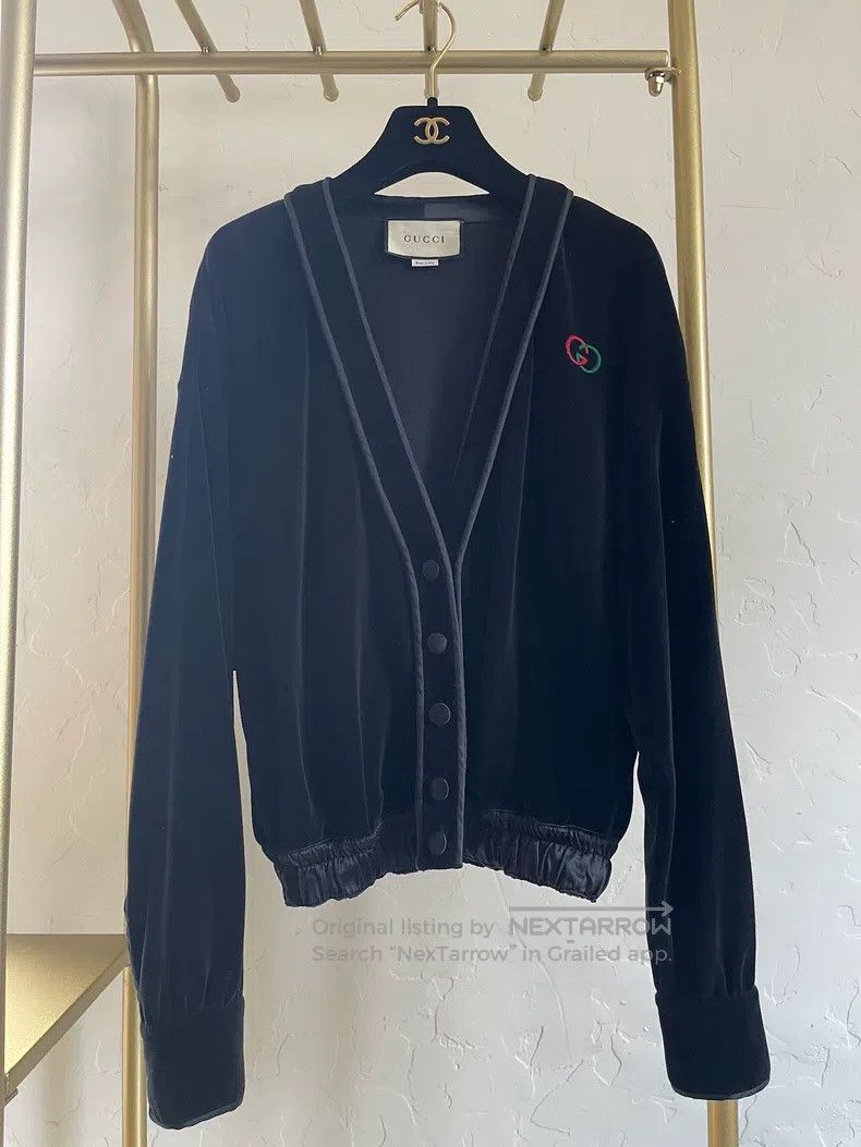 Gucci Gucci Black velvet cardigan coat Size US XXS / EU 40 - 1 Thumbnail