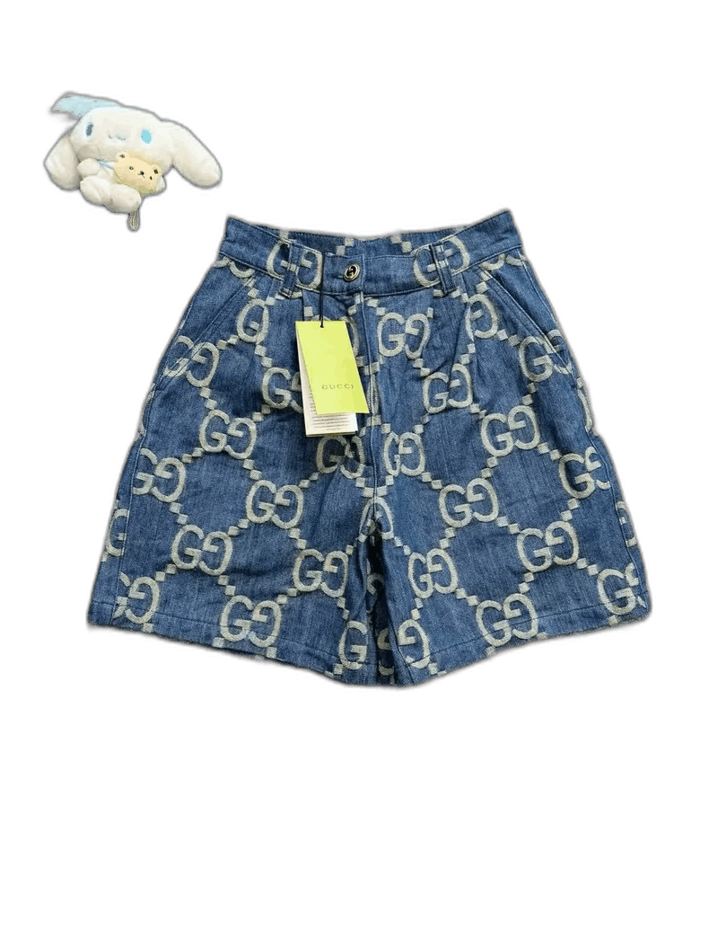 Gucci Gucci Blue Denim Logo Shorts Size 36 Size 36" / US 14 / IT 50 - 1 Thumbnail