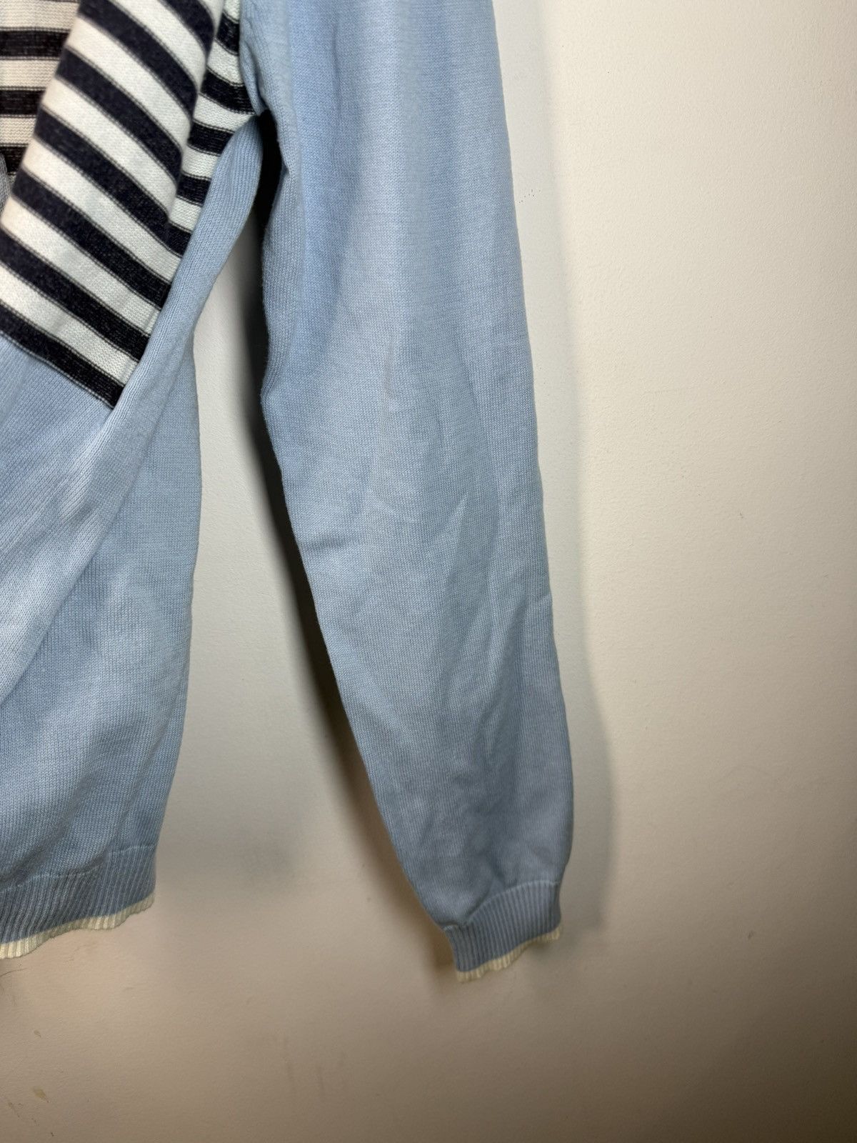 Yves Saint Laurent Blue YSL Sweater Knit Light Big Logo Size US L / EU 52-54 / 3 - 17 Thumbnail