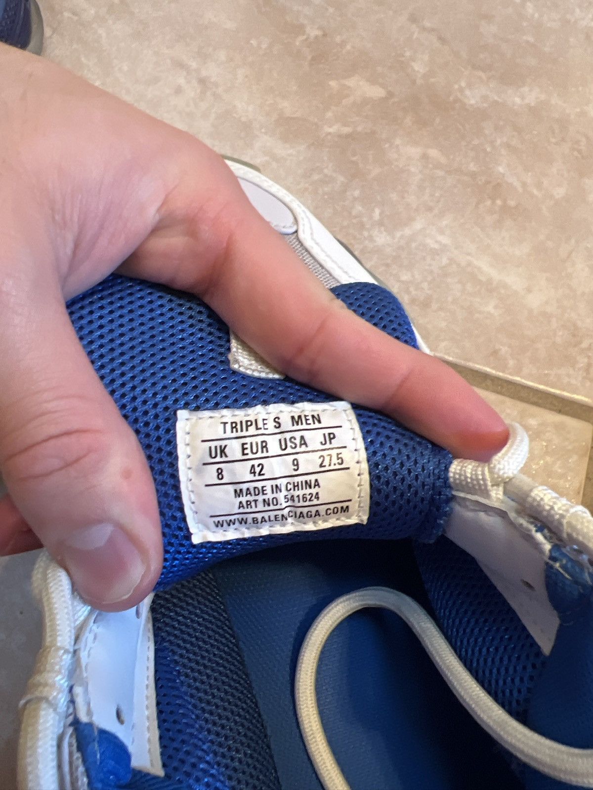 Balenciaga Balenciaga Triple S White Blue Size US 9 / EU 42 - 4 Thumbnail