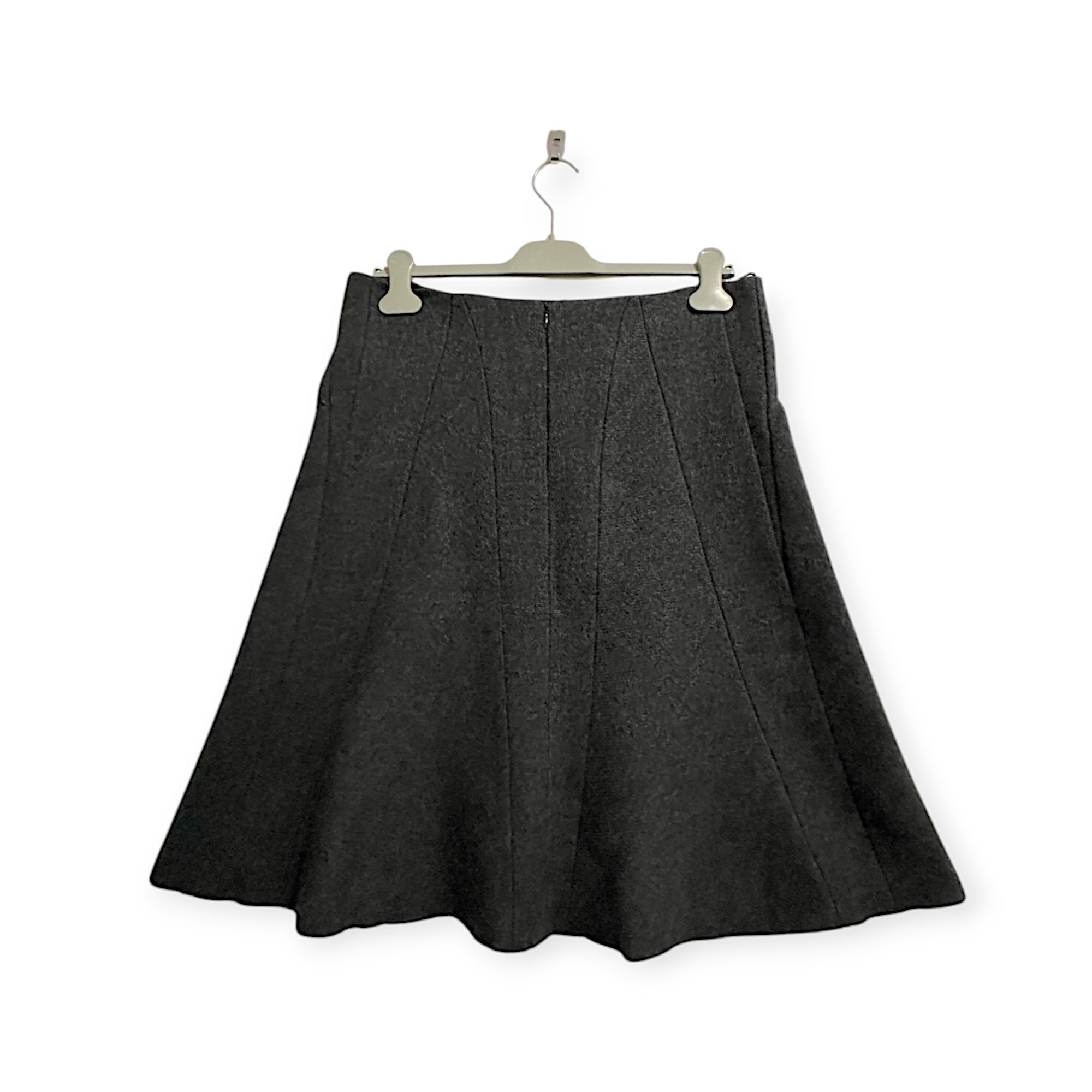 Prada Prada Gray Wool A line skirt, Size 46 Italy/L Size 32" / US 10 / IT 46 - 2 Thumbnail
