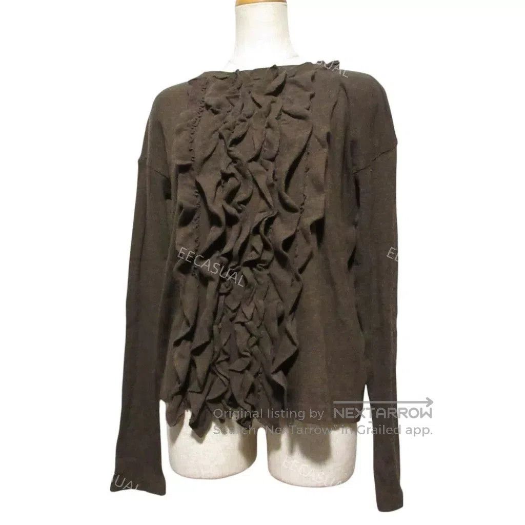 45rpm Brown Ruffle Sleeve Knit Top. Size XS / US 0-2 / IT 36-38 - 1 Thumbnail