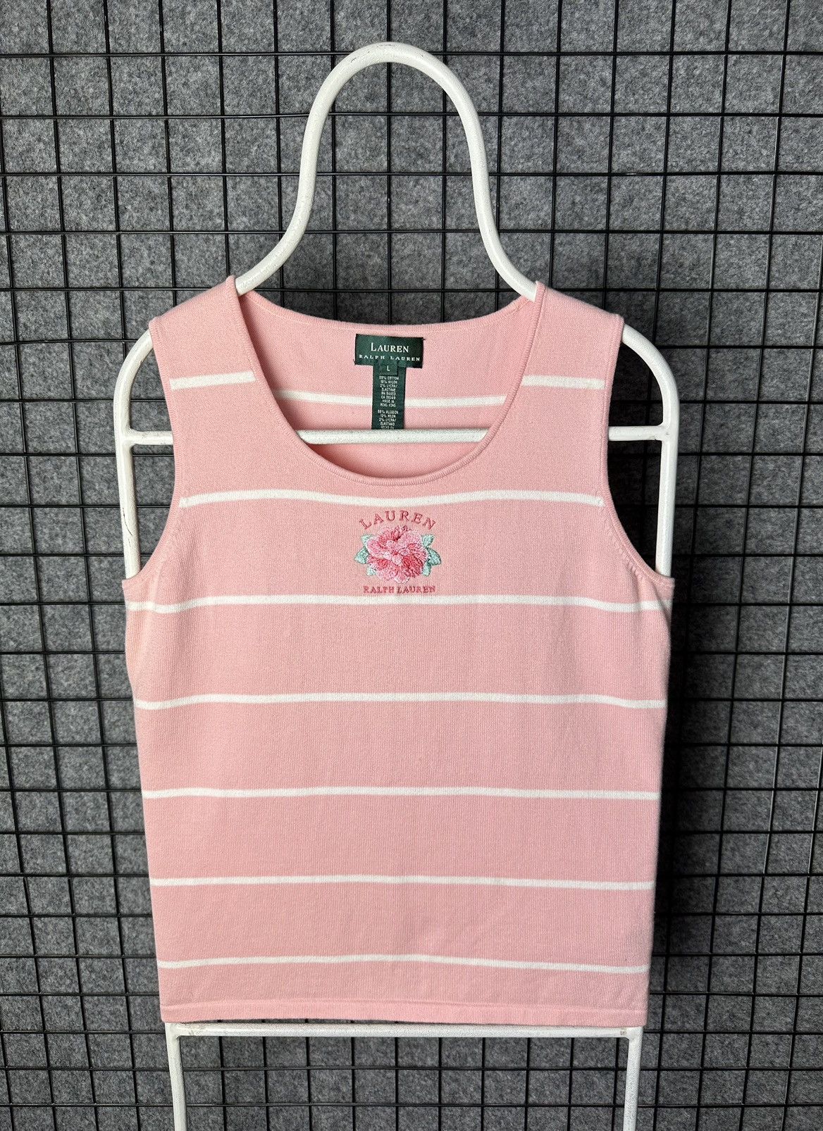 Ralph Lauren Lauren Ralph Lauren Vintage Embroidered Tank Top Size L Size L / US 10 / IT 46 - 1 Thumbnail