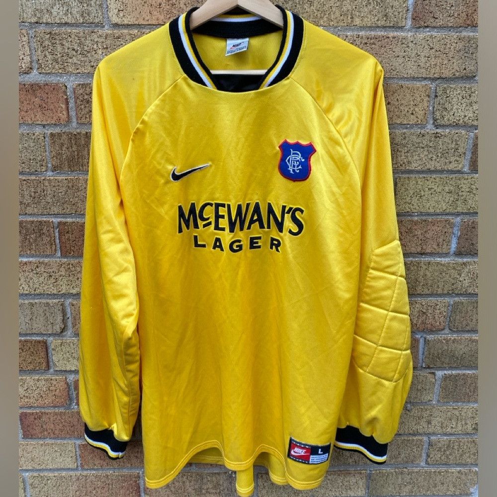 Nike × Vintage Vintage 1997-1999 Nike Glasgow Rangers Goalkeeper Shirt Lar Size US L / EU 52-54 / 3 - 1 Thumbnail