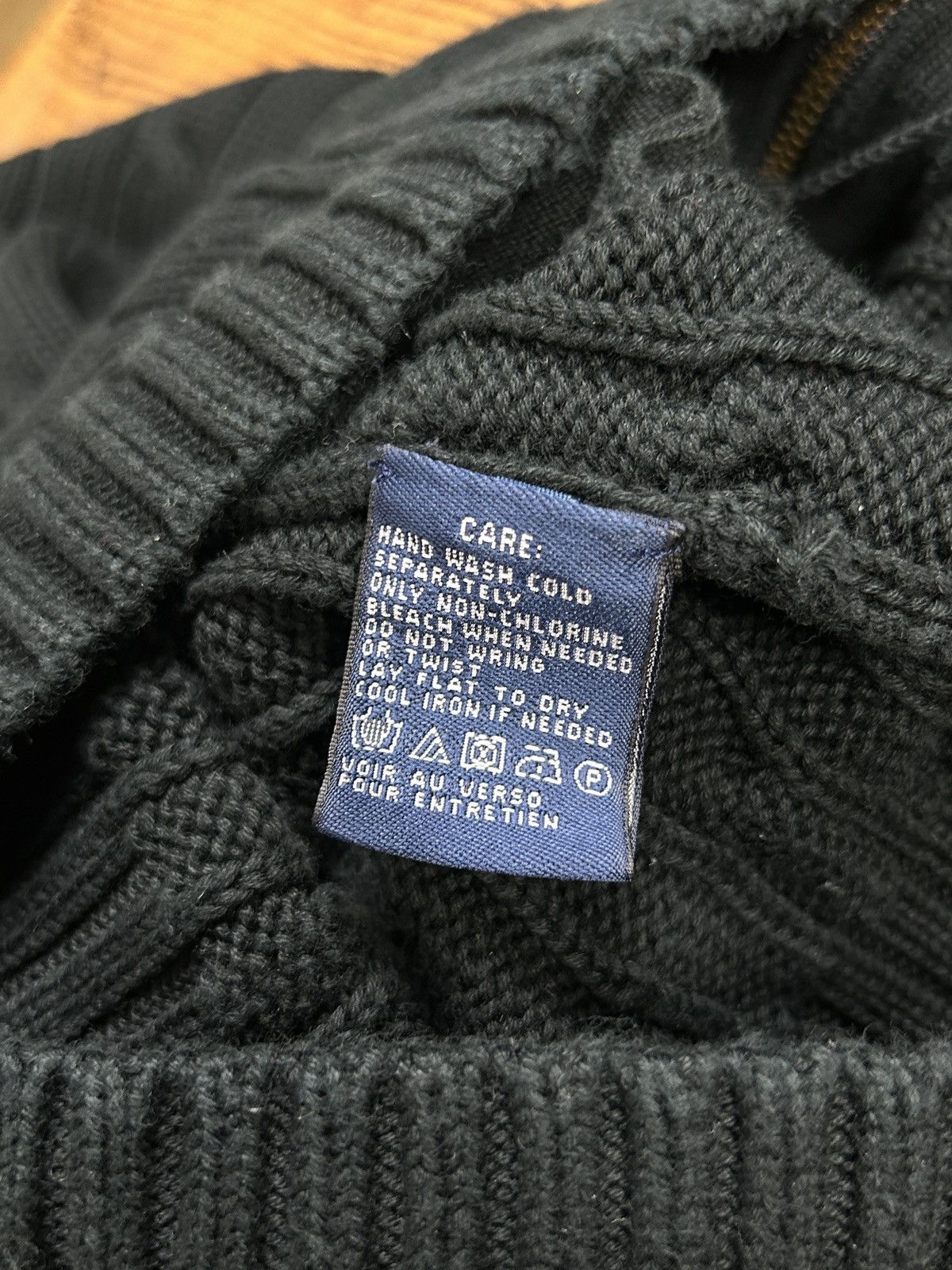 Polo Ralph Lauren Vintage Ralph Lauren Sport Cable Knit Zippered Hoodie Black Size S / US 4 / IT 40 - 9 Thumbnail