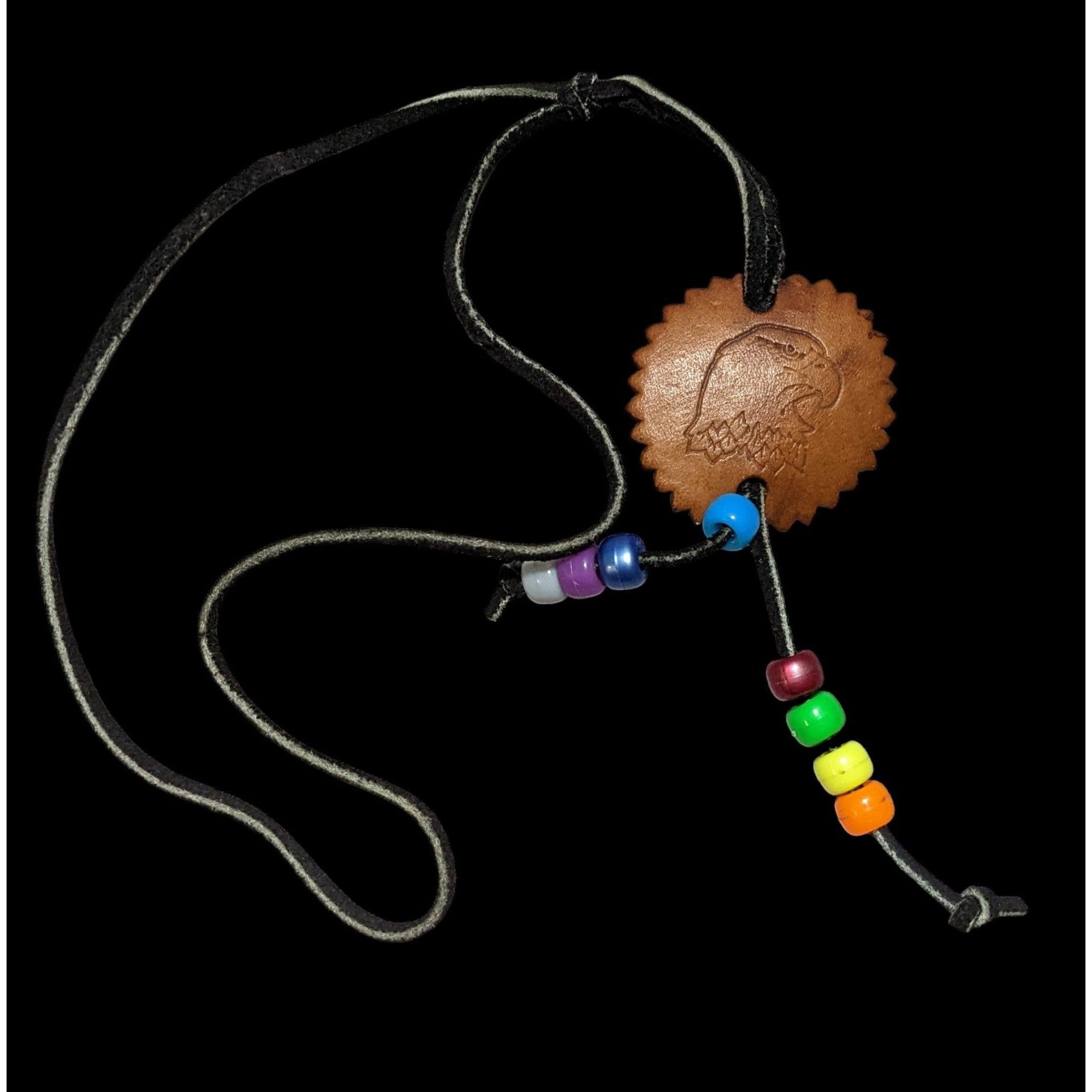 Other Handmade Leather Eagle Medallion Necklace Size ONE SIZE - 1 Thumbnail