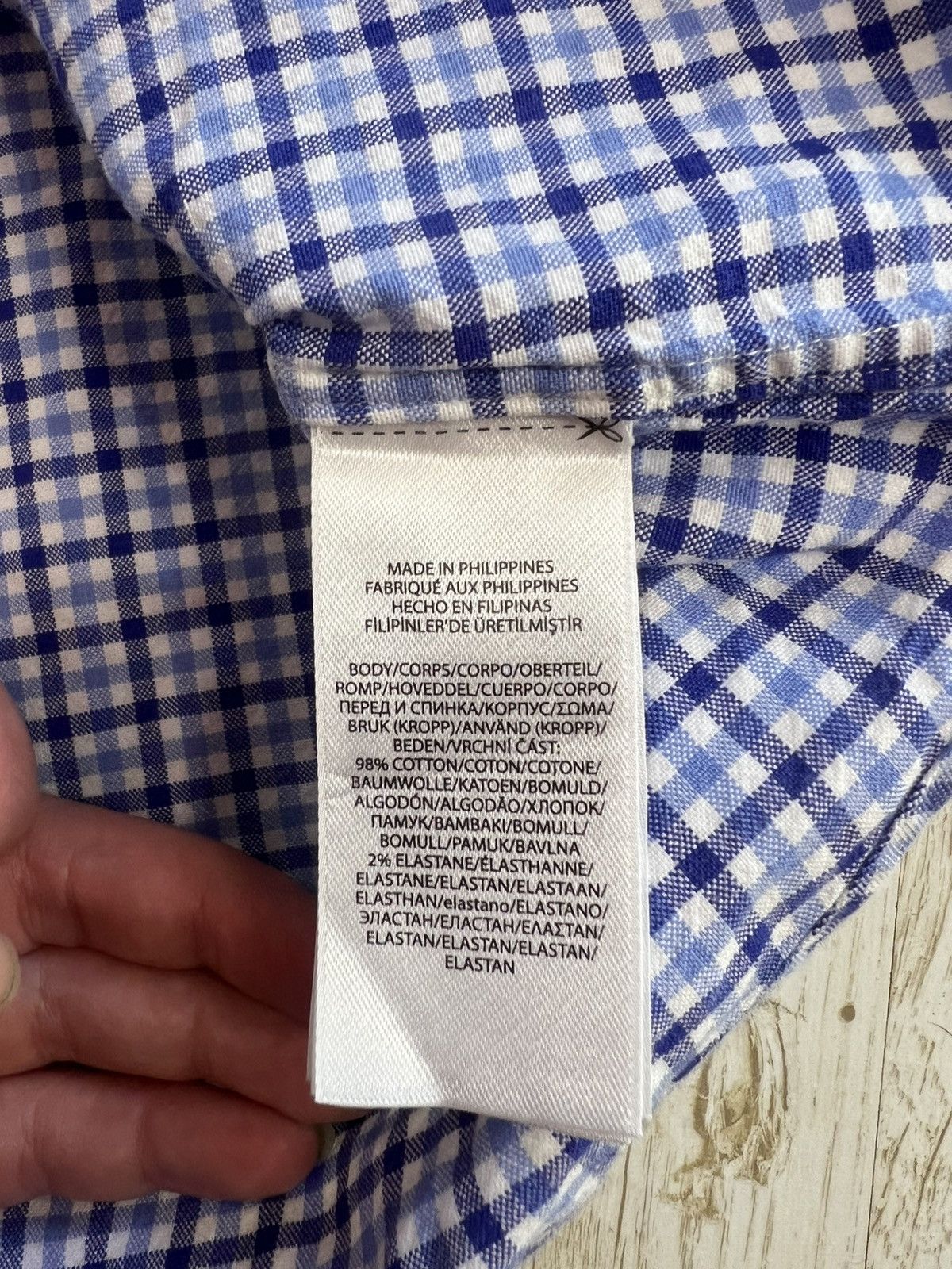 Ralph Lauren Ralph Lauren Slim Fit Stretch Oxford Plaid Shirt Blue Check Size US XL / EU 56 / 4 - 7 Thumbnail