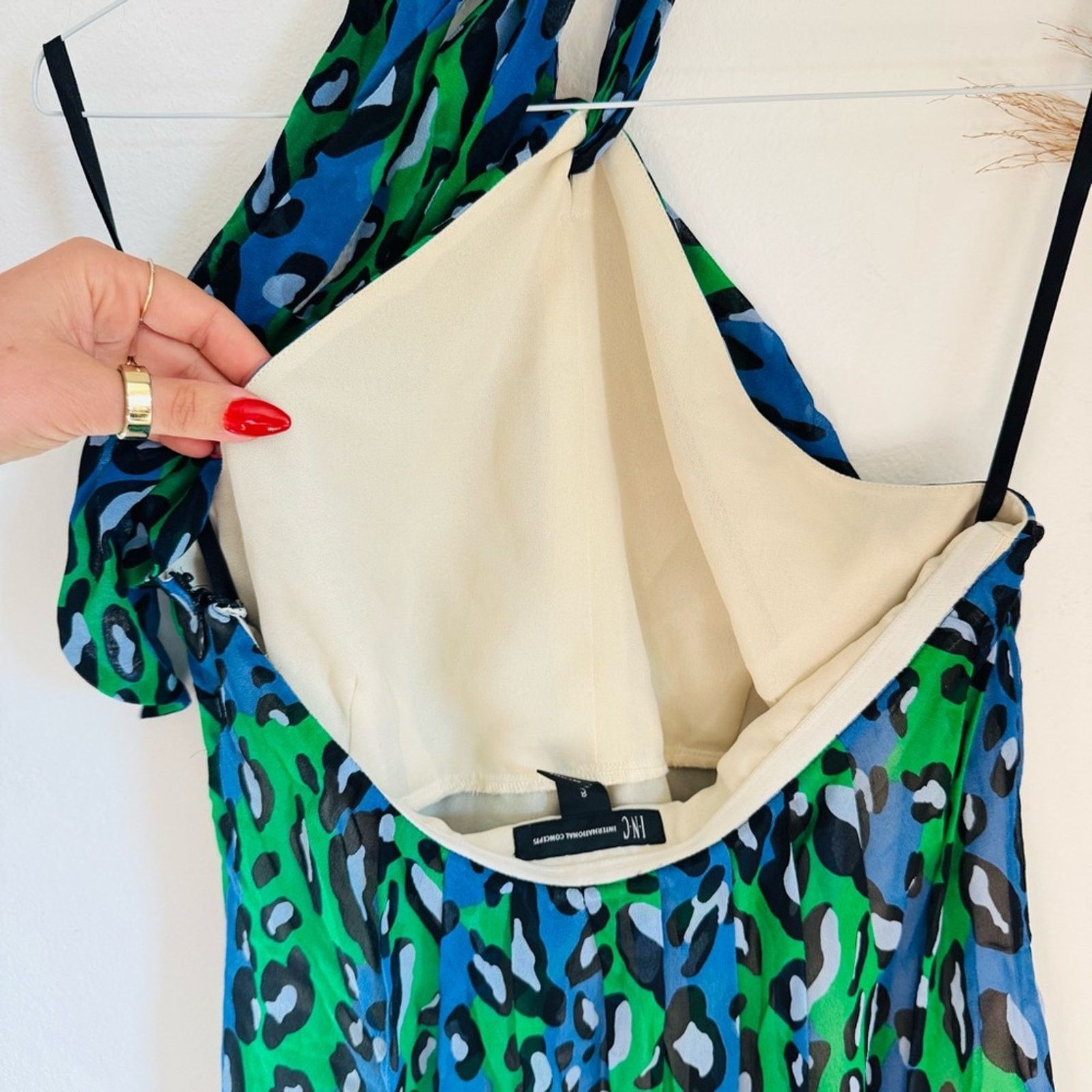 Vintage VINTAGE Blue Green Black Silk Halter Tie Tank Top Blouse Size M / US 6-8 / IT 42-44 - 13 Thumbnail