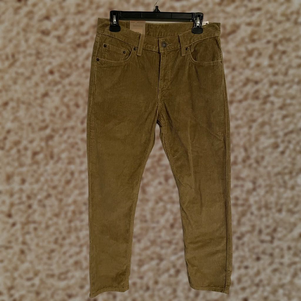 Levi's Levi's Low Pro Straight Leg Mid Rise Corduroy Pants Womens 29x30 Tan Size 29" - 1 Thumbnail