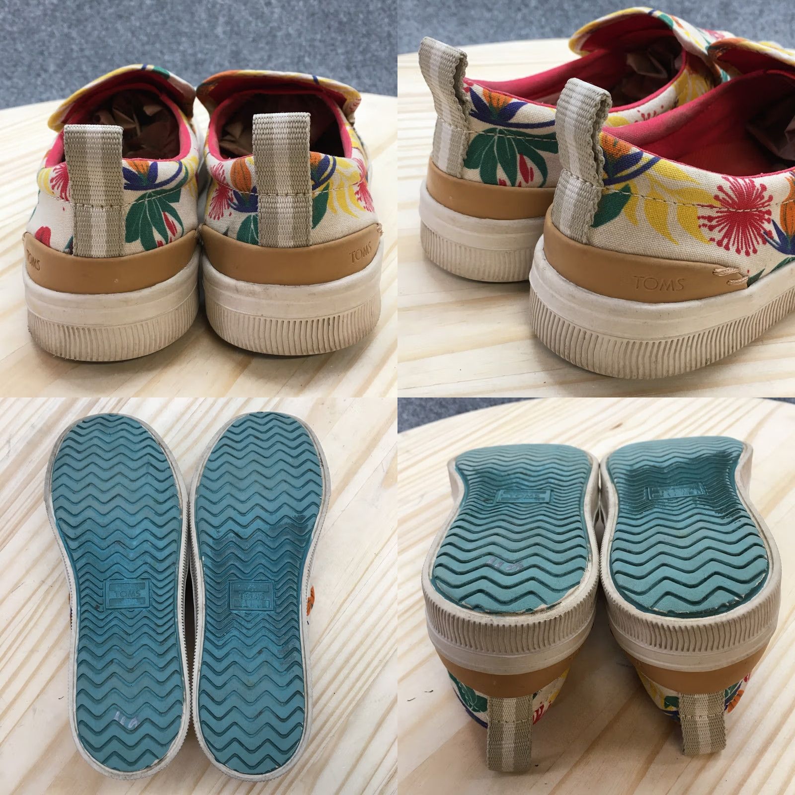 Toms TOMS Loafer Womens 6 White Trvl Lite Hawaiian Floral Slip On Sneaker Casual Shoes Size US 6 / IT 36 - 8 Thumbnail