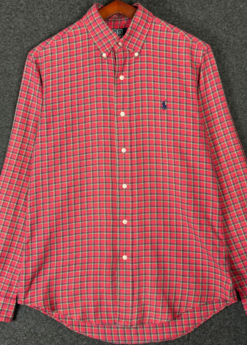 VTG PRL "Custom Fit" Tartan Plaid Button-Down Shirt image 5
