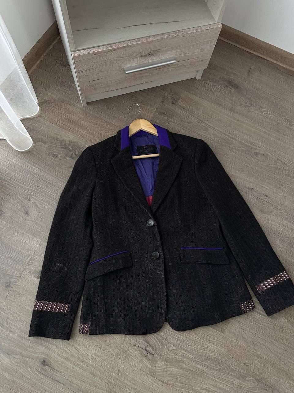 Etro × Vintage Vintage Etro Women’s Wool 2 Buttons Blazer Size M / US 6-8 / IT 42-44 - 3 Thumbnail