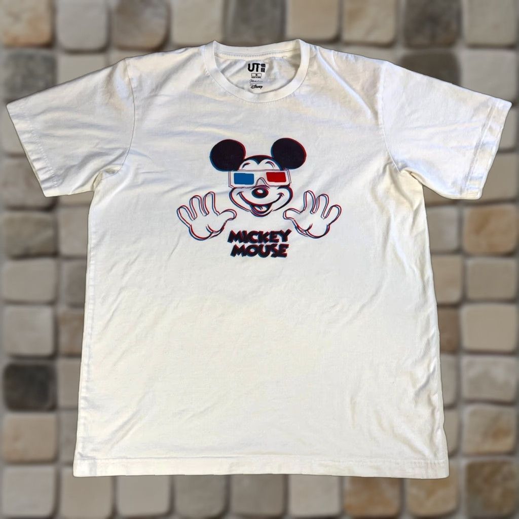 Uniqlo UNIQLO x Disney MOUSE 3D T-SHIRT Unisex Adults M White Cotton Short Sleeve Crew Neck Mickey Mouse Vintage Size US M / EU 48-50 / 2 - 1 Thumbnail