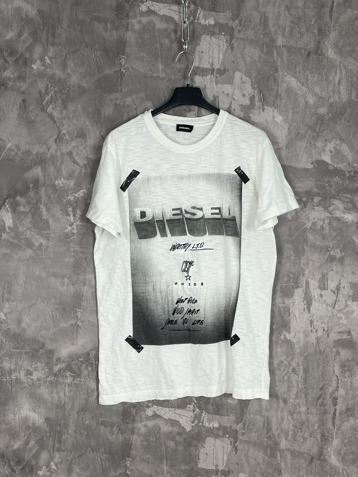 Diesel × Vintage DIESEL Y2K AVANT GARDE BIG LOGO 90s Retro Crazy T SHIRT Size US M / EU 48-50 / 2 - 1 Thumbnail