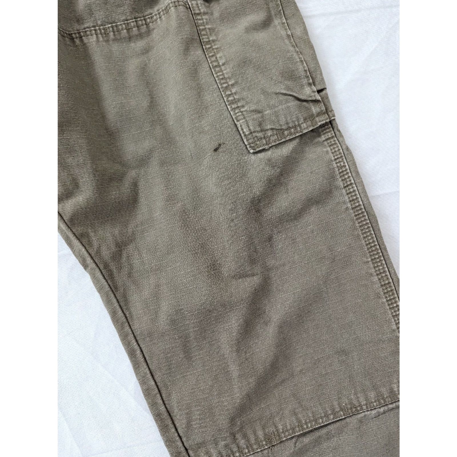 Wrangler Wrangler RIGGS Workwear Pants Men 42x30 Canvas Double Knee Flannel Lined Cargo Pocket Steel Green Regular Mens Size US 42 / EU 58 - 6 Thumbnail