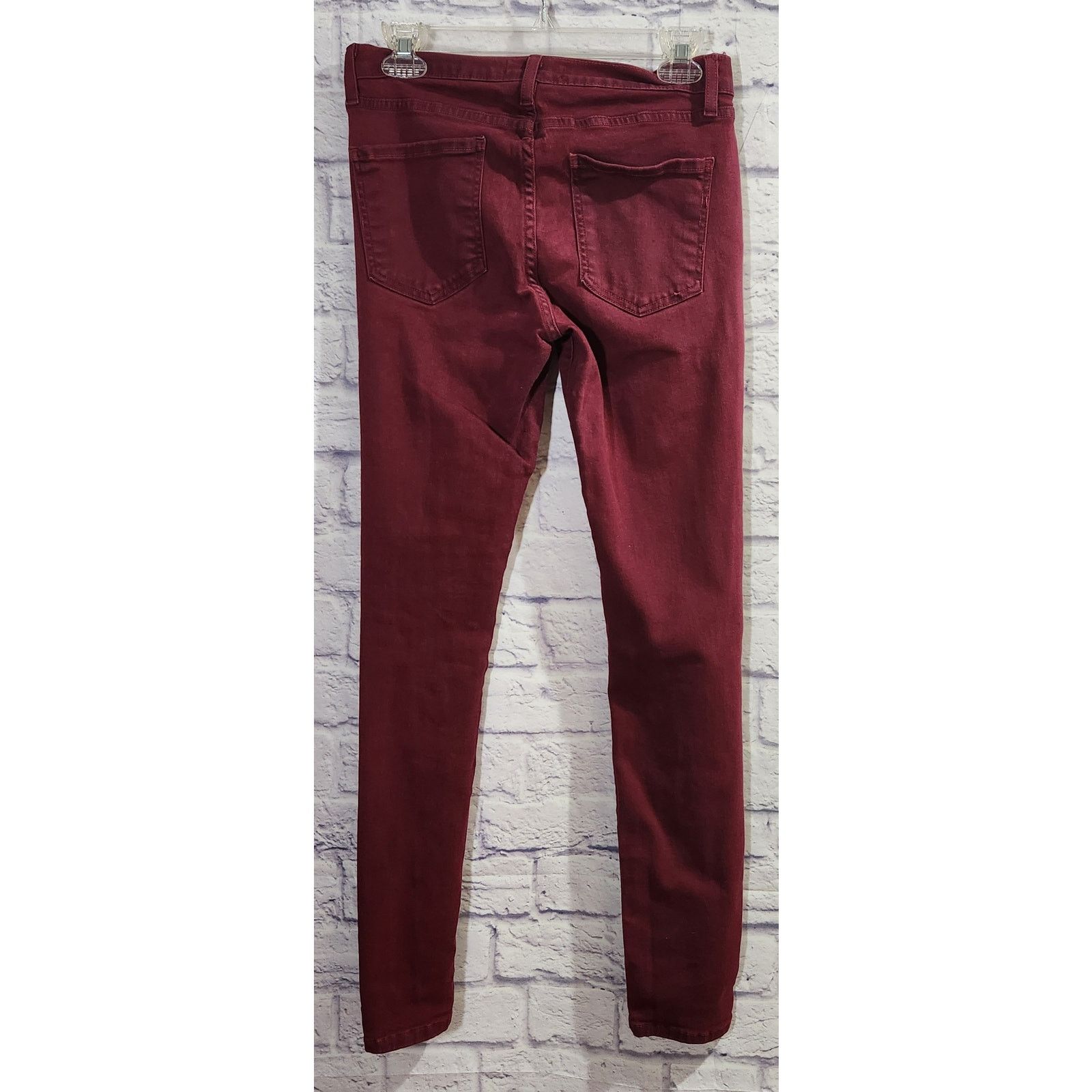 Other Aphrodite Burgundy High Waisted Skinny Distressed Jeans 9 Size 28" / US 6 / IT 42 - 4 Thumbnail