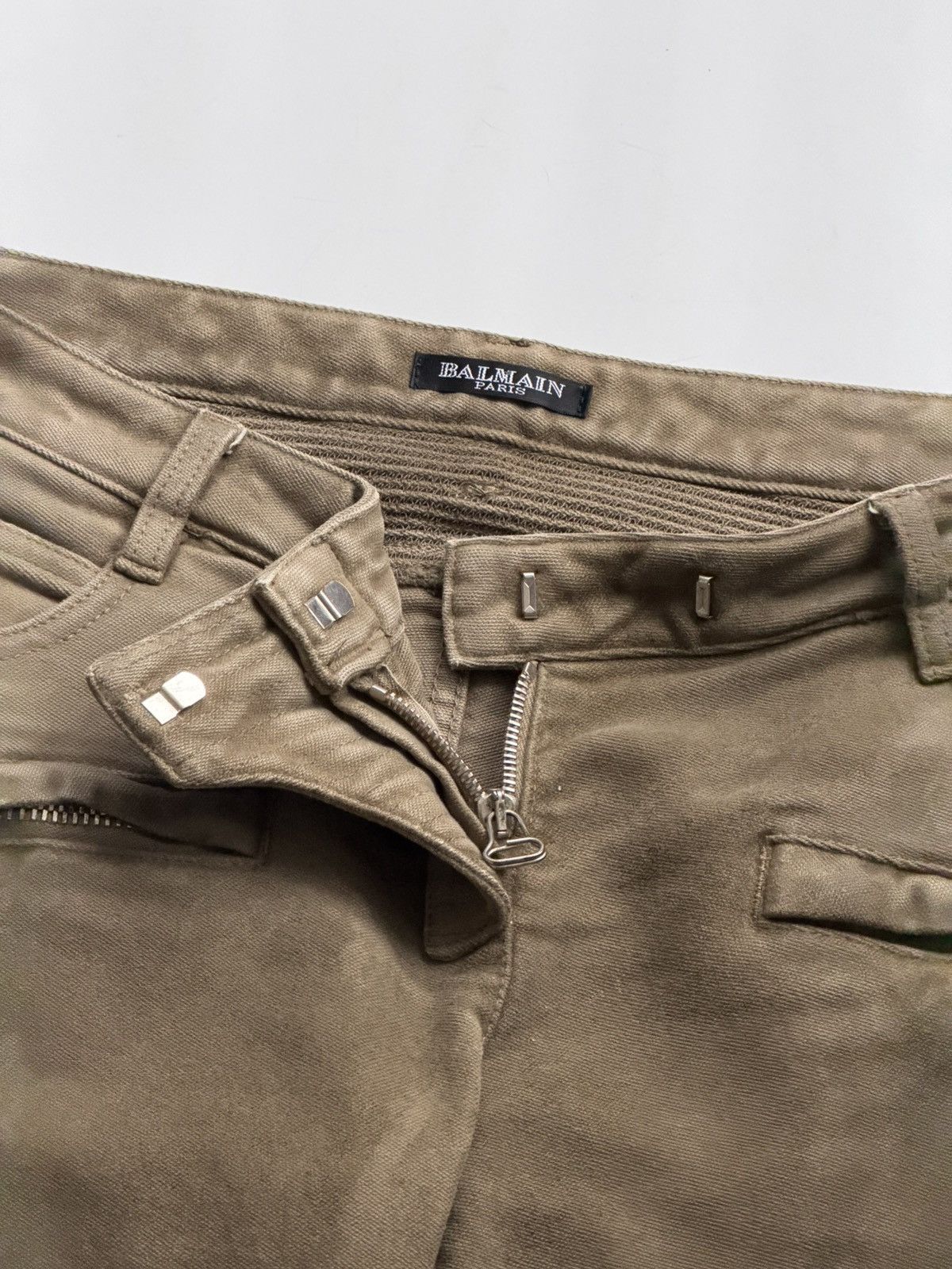 Balmain BALMAIN Decarnin SS 2010 Wax ‘Stain’ Biker Denim Zip Jeans Size US 28 / EU 44 - 17 Thumbnail