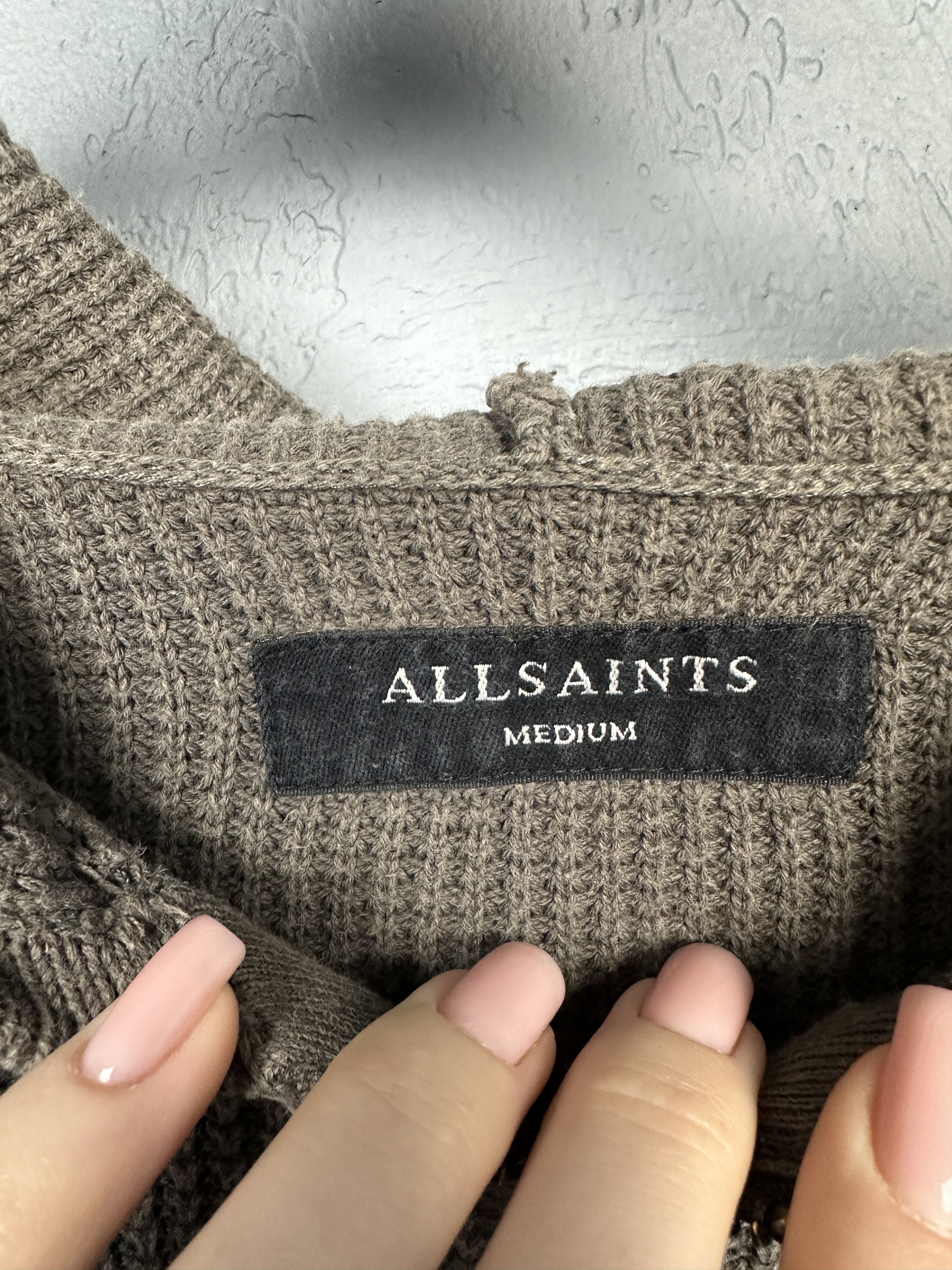 Allsaints Allsaints Trias Mens Cotton Knit Zip Hoodie Size US M / EU 48-50 / 2 - 4 Thumbnail