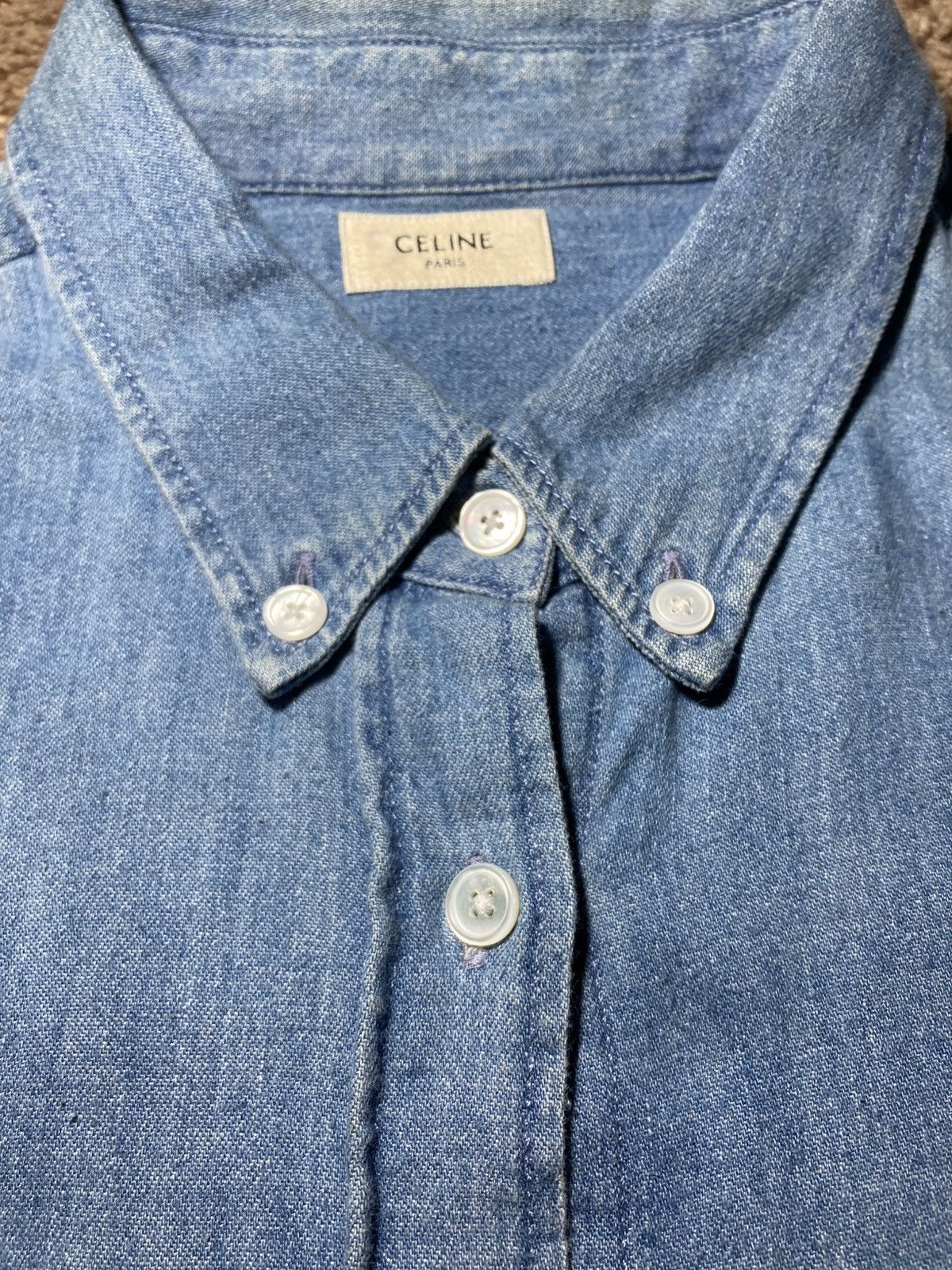 Celine SS21 Celine Horse Carriage Denim Western Logo 2021 Hedi Size US S / EU 44-46 / 1 - 4 Thumbnail