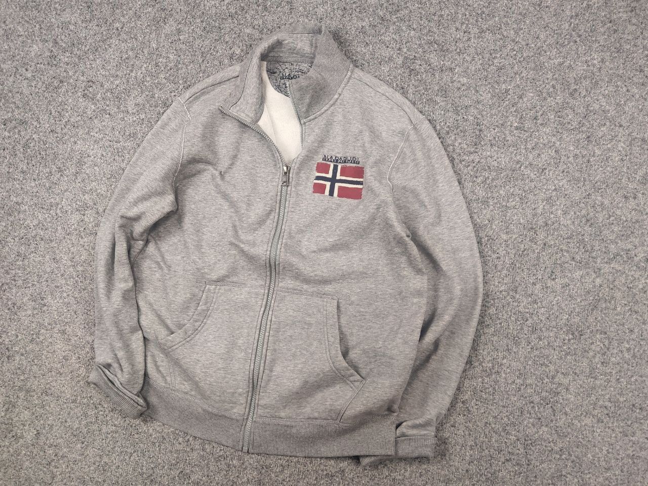 Napapijri Napapijri Balys Full Gray Logo Zip Pullover Sweatshirt Size US M / EU 48-50 / 2 - 5 Thumbnail