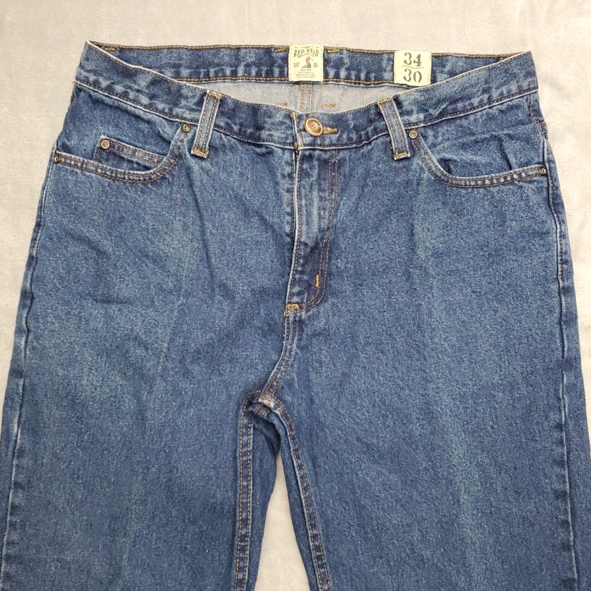 Vintage Red Head Jeans Mens 34x30 Blue Denim 100% Cotton Outdoor Classic Straight Leg Jeans Mens 34 Blue Western American Belt Loops 5-Pocket Design Size US 34 / EU 50 - 2 Thumbnail