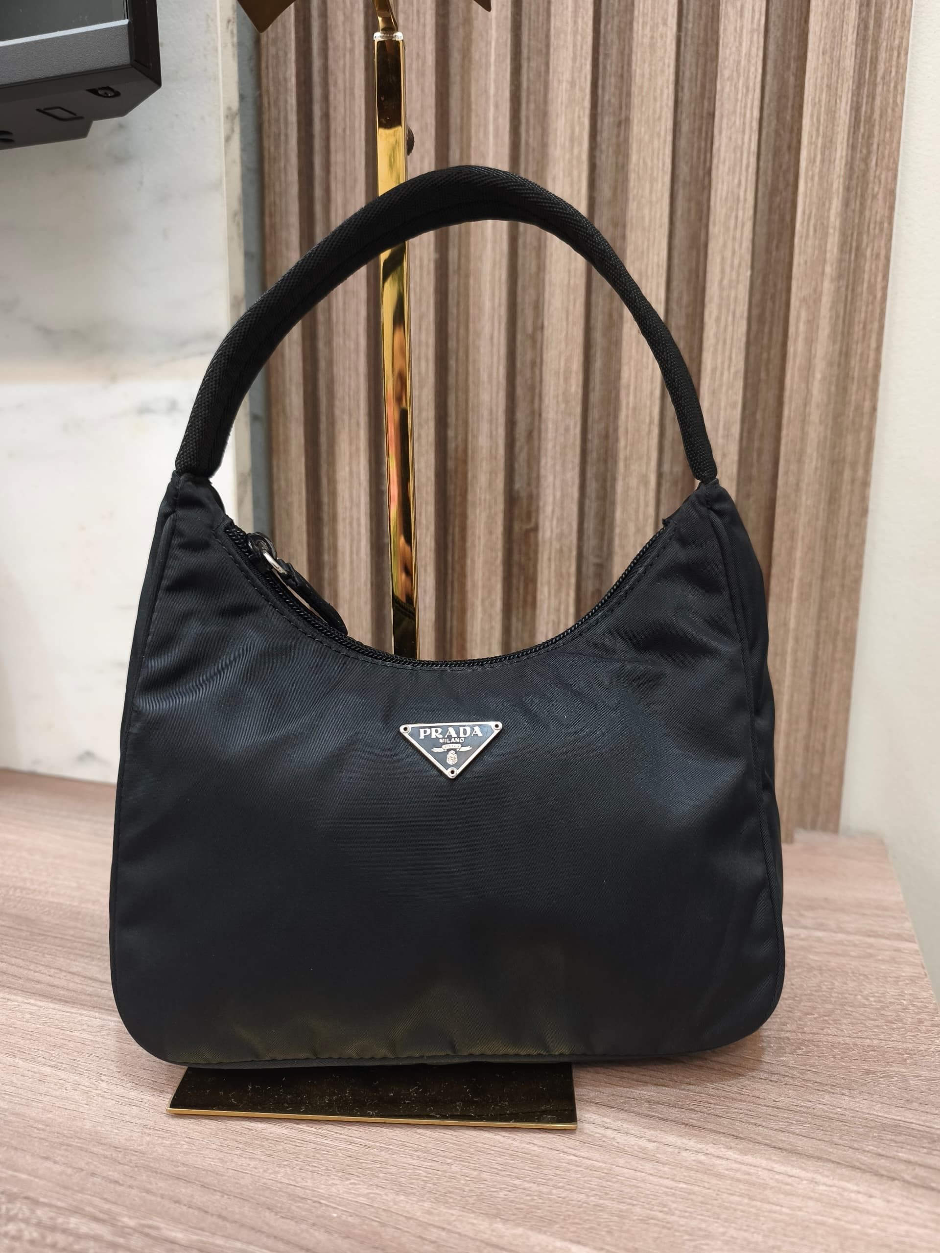 Prada Prada Black Nylon Mini Tessuto Shoulder Bag Size ONE SIZE - 1 Thumbnail