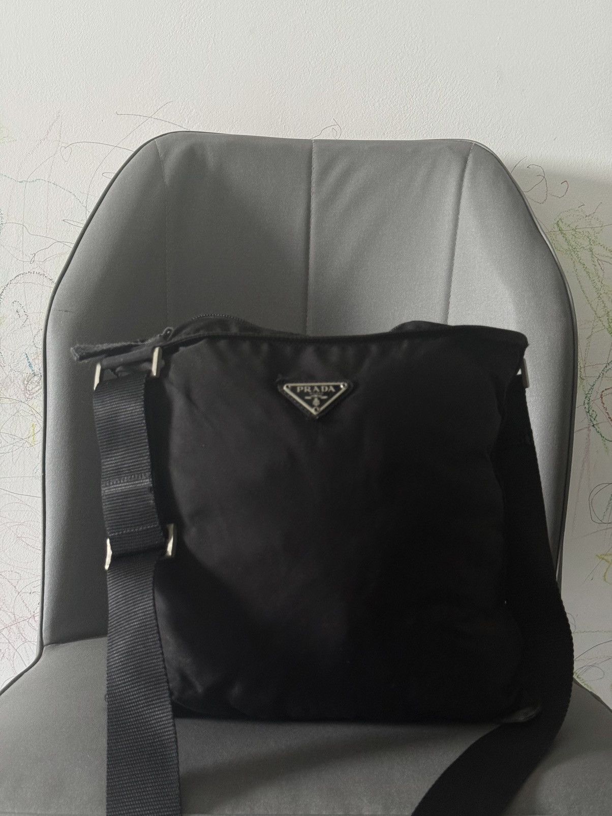 Prada Vintage Prada Medium Black Sling Crossbody Style Bag Size ONE SIZE - 1 Thumbnail