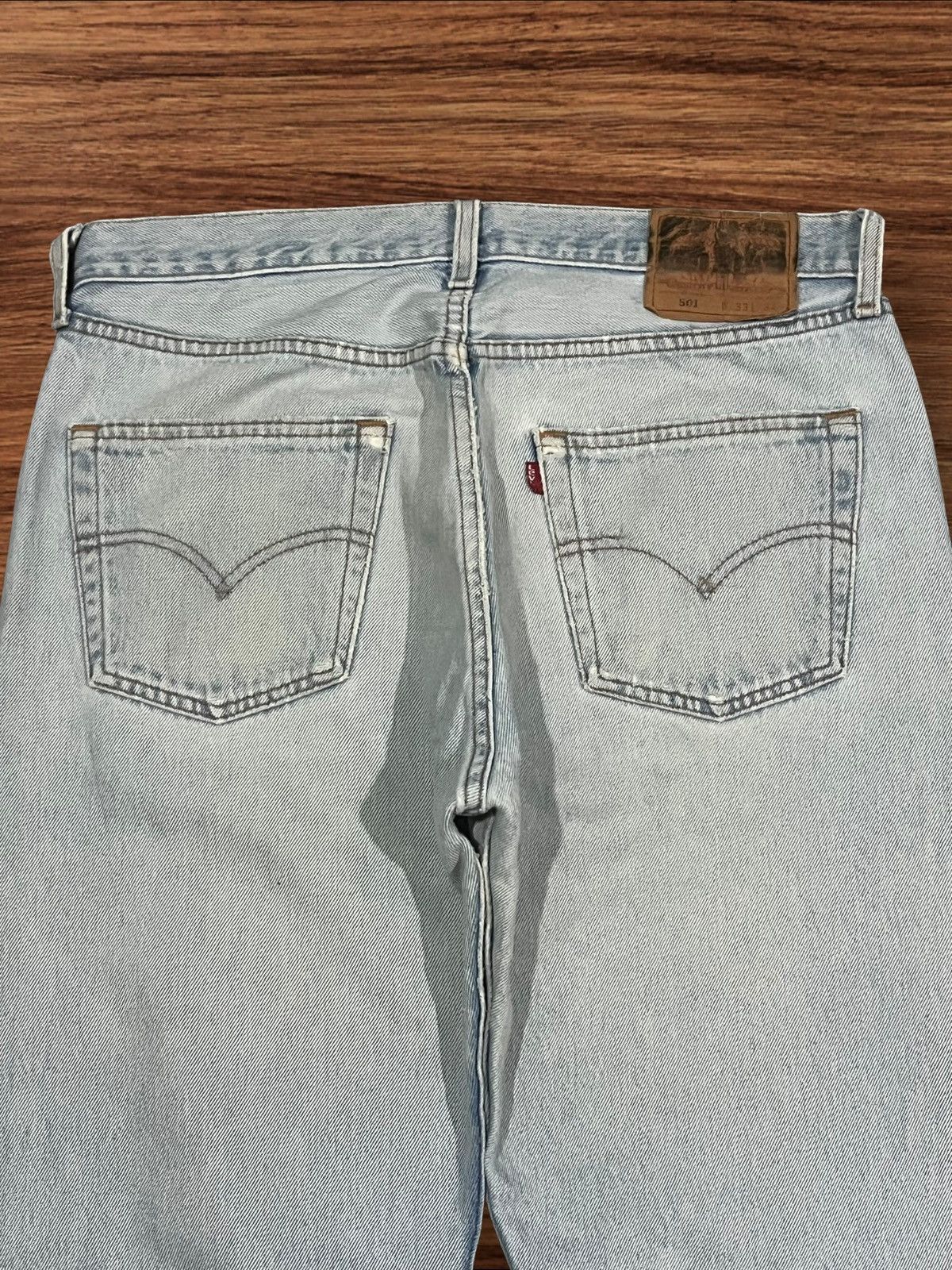Levi's × Levi's Vintage Clothing Vintage 90s Levi’s 501 Light Blue Washed Button Fly Jeans Size US 33 - 10 Thumbnail