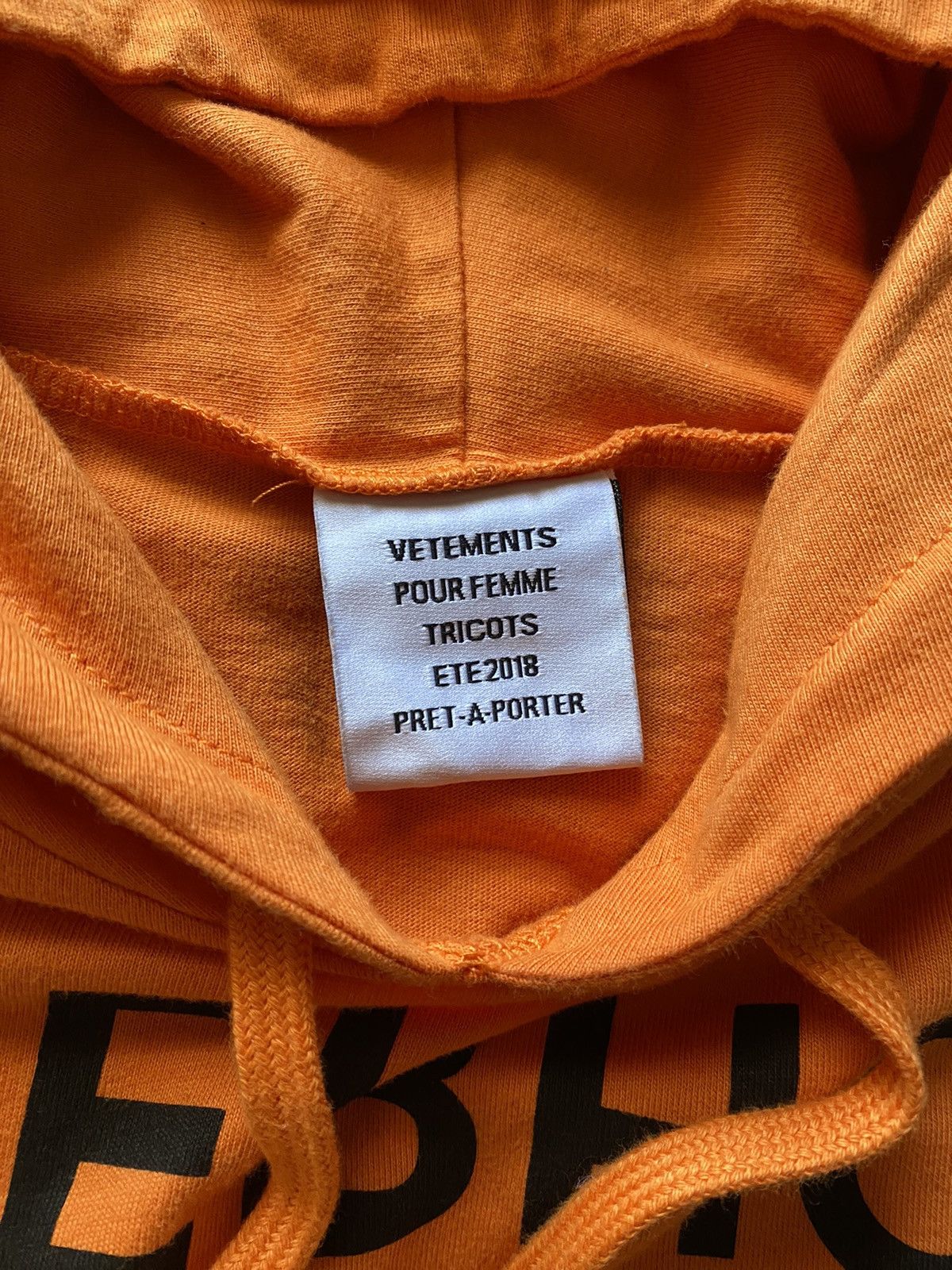 Vetements Matterhorn Orange Cotton T-shirt Hoodie