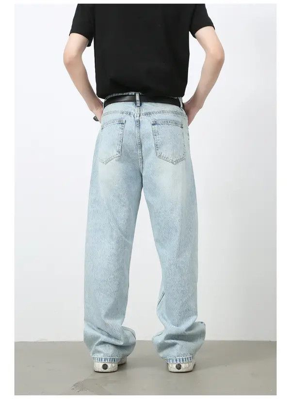 VIBE Japanese retro light blue straight loose versatile jeans Size US 32 / EU 48 - 4 Thumbnail