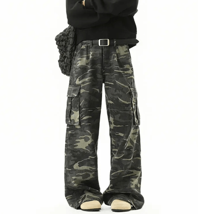 Japanese Brand Loose Straight Camouflage Cargo Pants Size US 34 / EU 50 - 2 Thumbnail