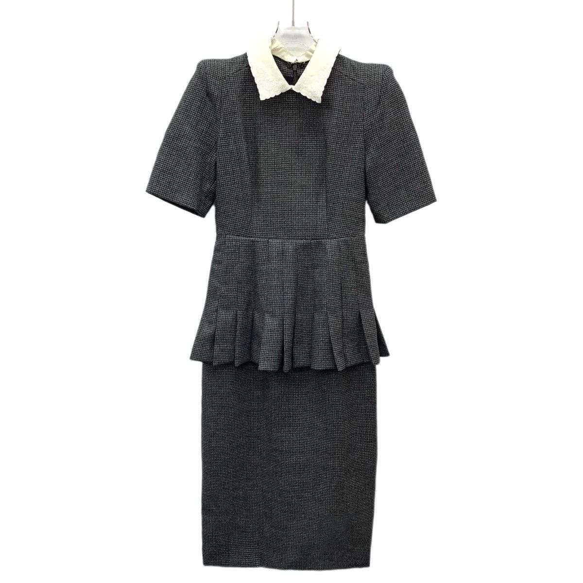 Fendi Fendi Houndstooth Lapel Short Sleeve Pleated Dress K26WX Size M / US 6-8 / IT 42-44 - 1 Thumbnail