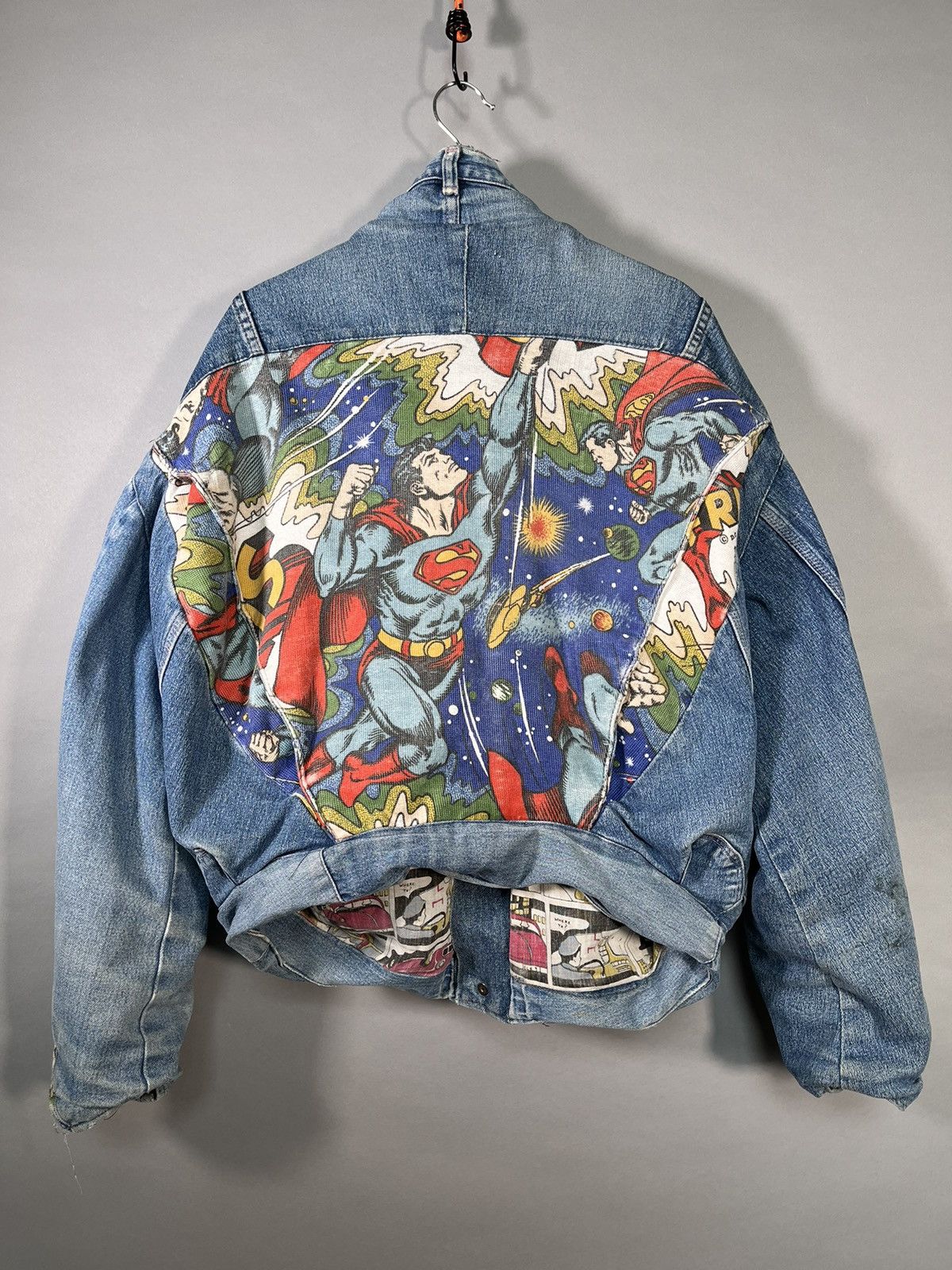 DC Comics × Handmade 1 of 1 Custom Upcycled Denim Superman Jacket Size US M / EU 48-50 / 2 - 12 Thumbnail