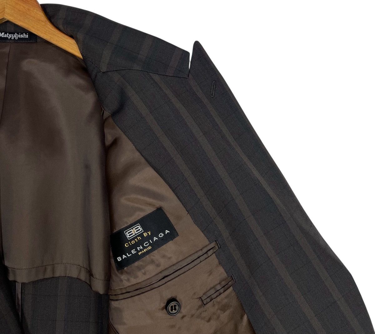 Balenciaga Vintage Balenciaga Double Breasted Blazer 90s Shadow Stripe Size US XL / EU 56 / 4 - 8 Thumbnail