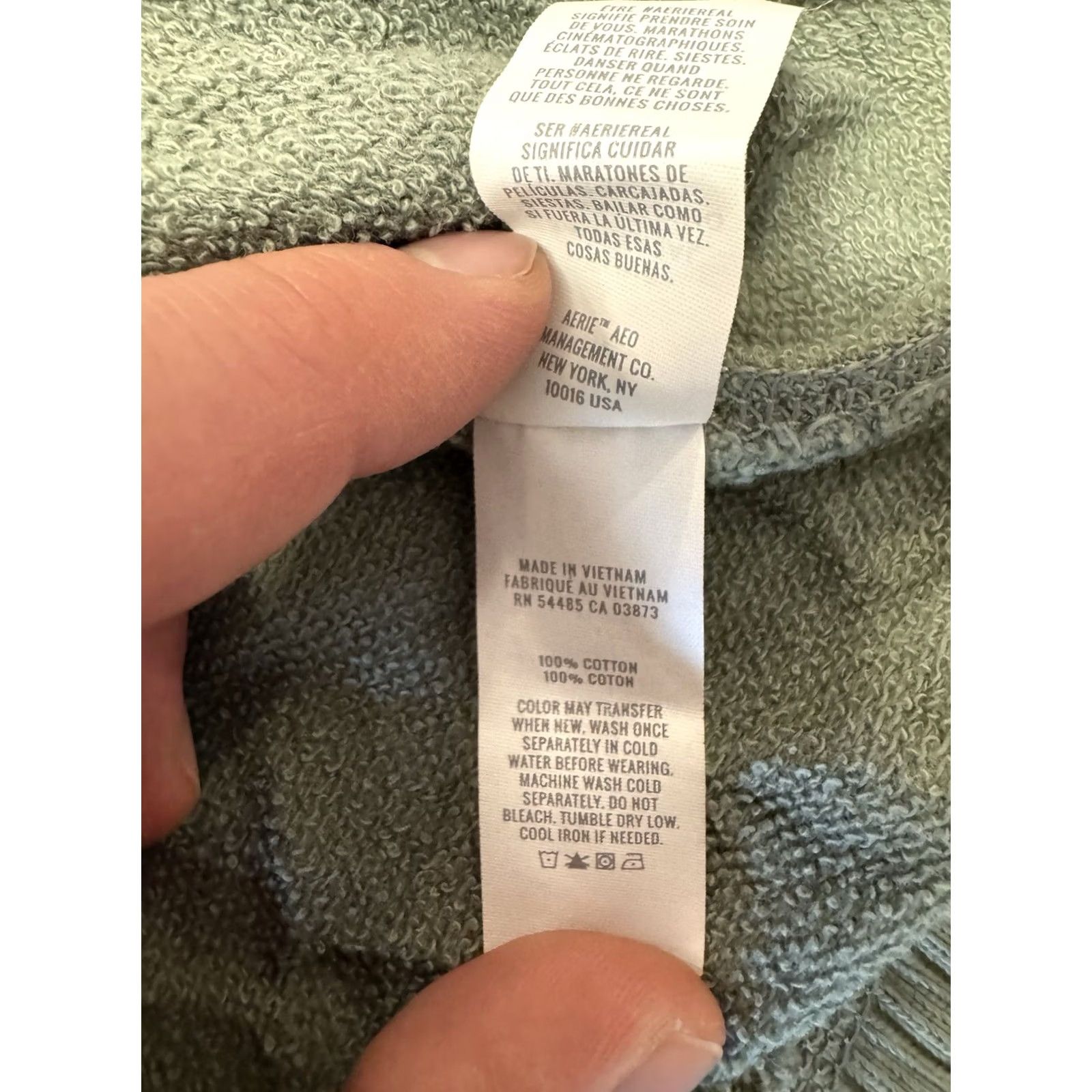 Vintage Aerie Sweatshirt Women Oversized Green Pullover V-Neck Long Sleeve M Regular Activewear Lounge Comfort Size M / US 6-8 / IT 42-44 - 6 Thumbnail