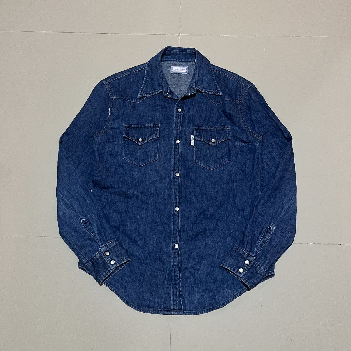 Blue Blue Japan Blue Blue Snap Button Western Shirt Size US M / EU 48-50 / 2 - 1 Thumbnail