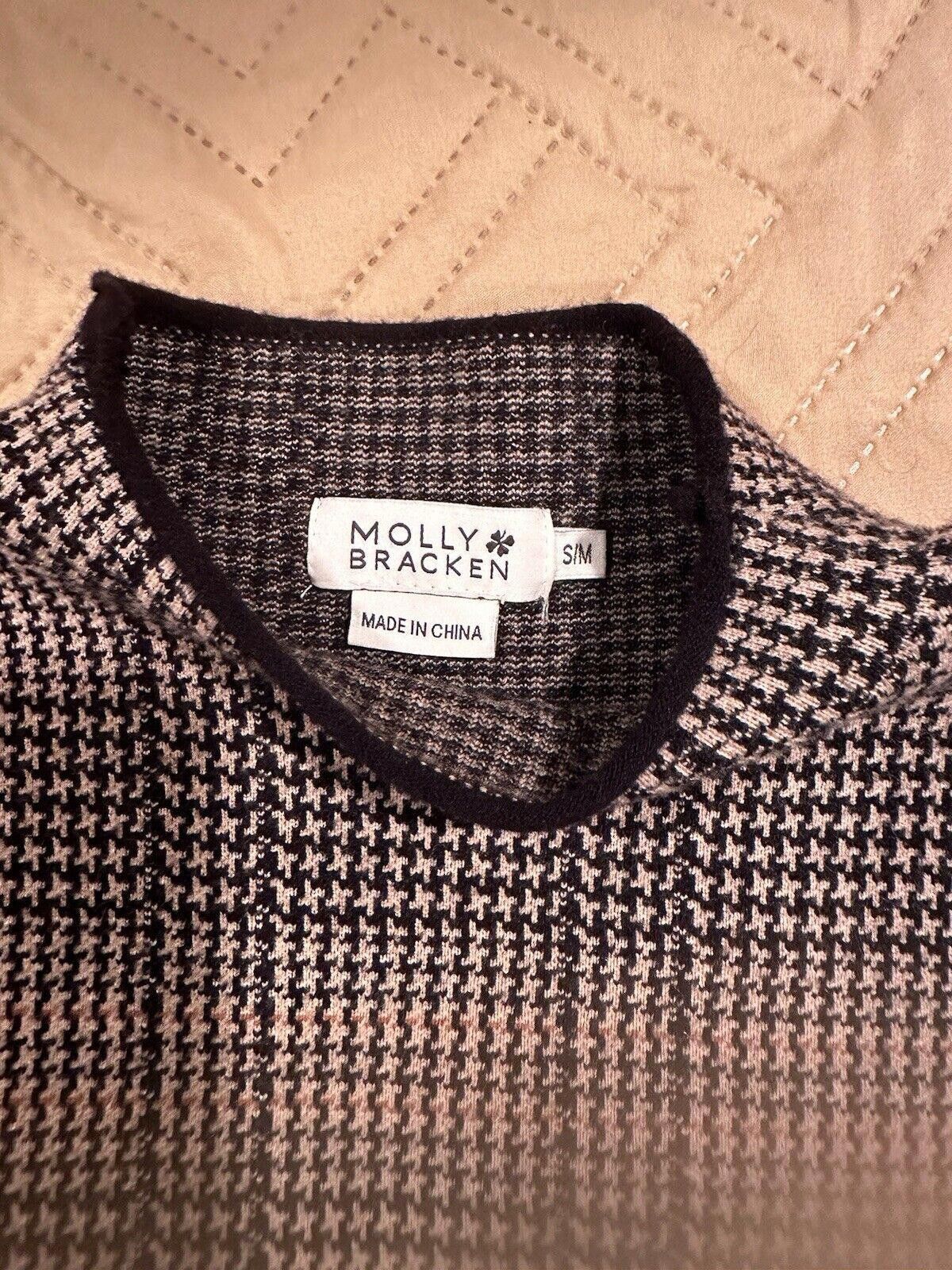 Designer Molly Bracken women's sweater S/M Tan Black Plaid Size S / US 4 / IT 40 - 2 Thumbnail