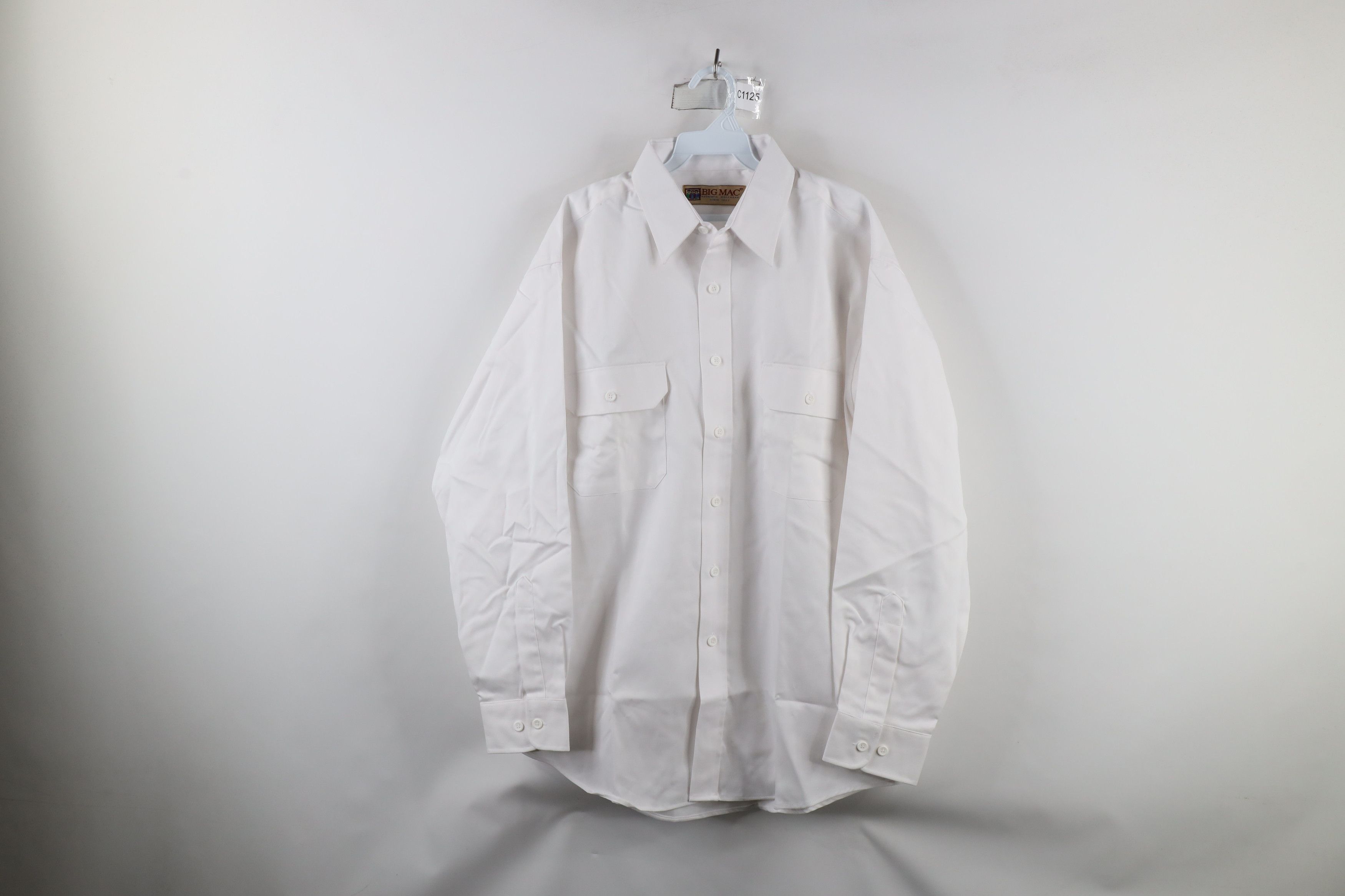 Big Mac × Vintage Vintage 90s Big Mac Blank Collared Work Button Shirt White Size US L / EU 52-54 / 3 - 1 Thumbnail