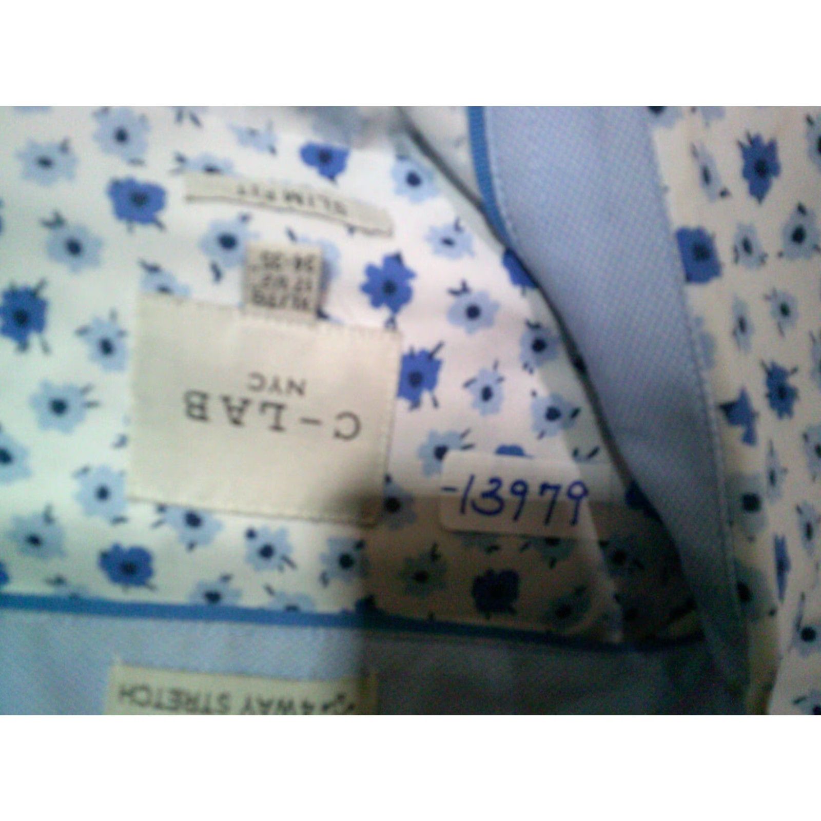Vintage C-Lab NYC 4 Way Stretch Button Up Shirt Mens XL White Blue Floral Size US XL / EU 56 / 4 - 8 Thumbnail