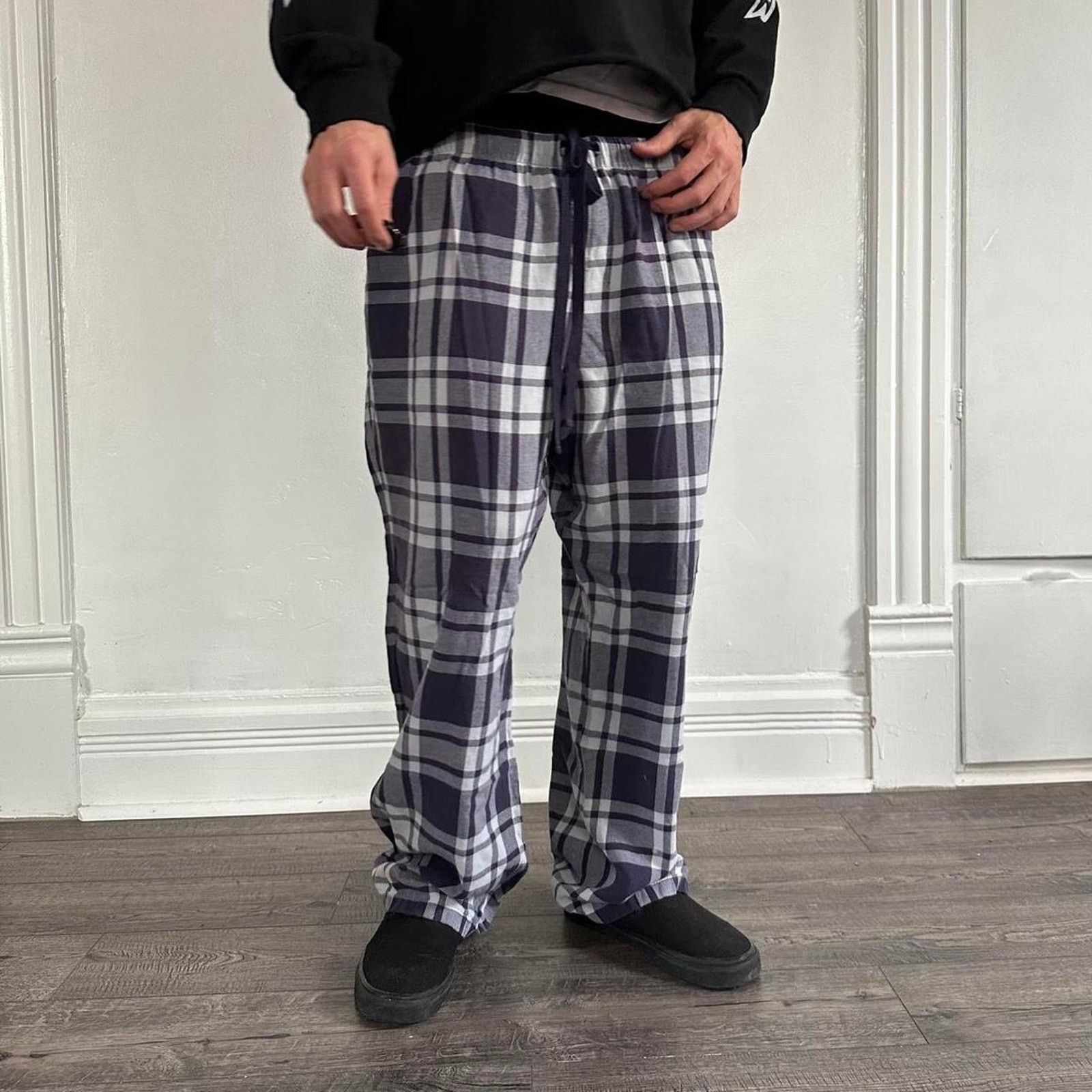 Vintage Vintage Y2K Purple plaid Cotton Baggy Pajama PJ Lounge Pants Size US 34 / EU 50 - 4 Thumbnail